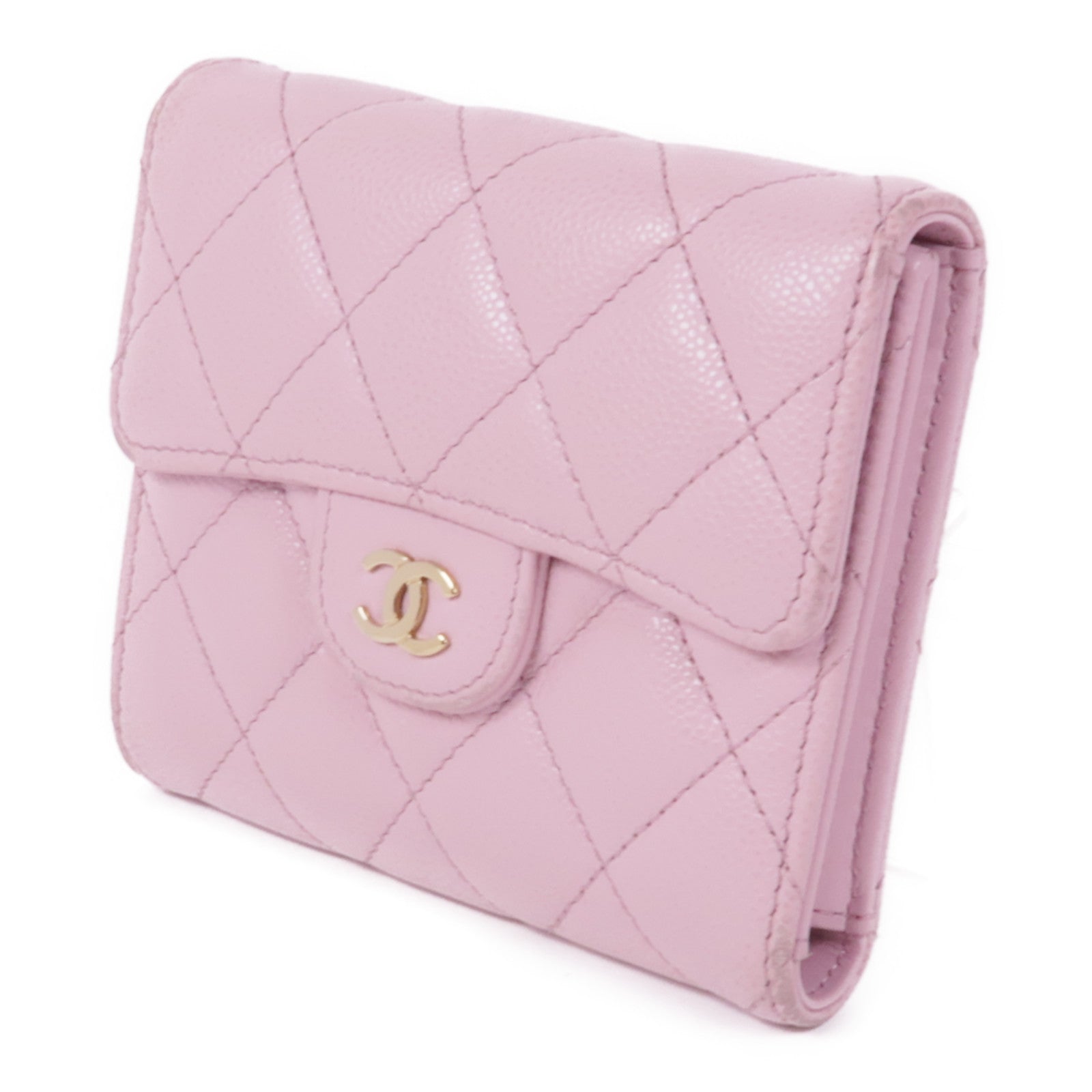 CHANEL 牛皮皮革Wallet金扣錢包