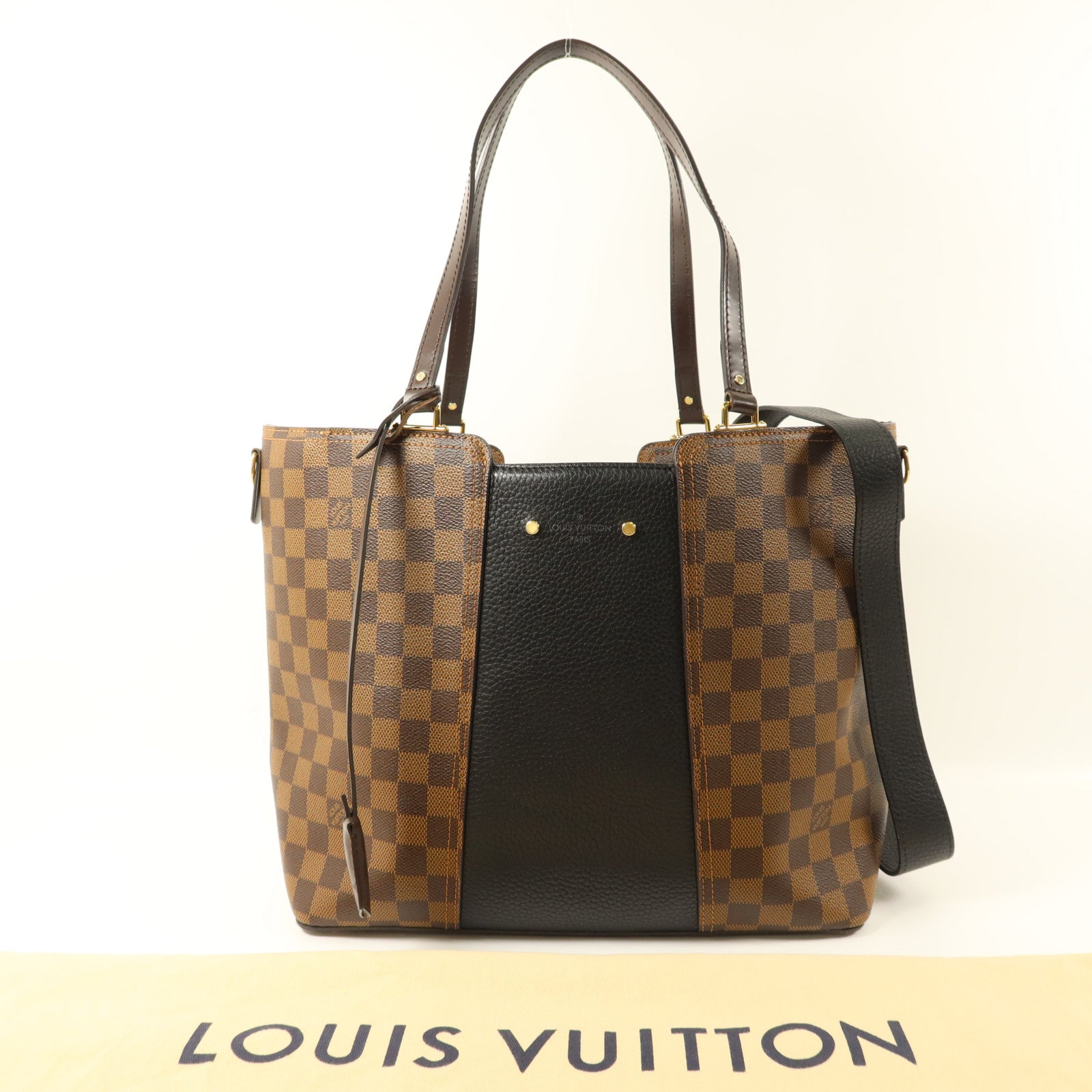 LOUIS VUITTON Damier Jersey金扣手挽肩背兩用袋