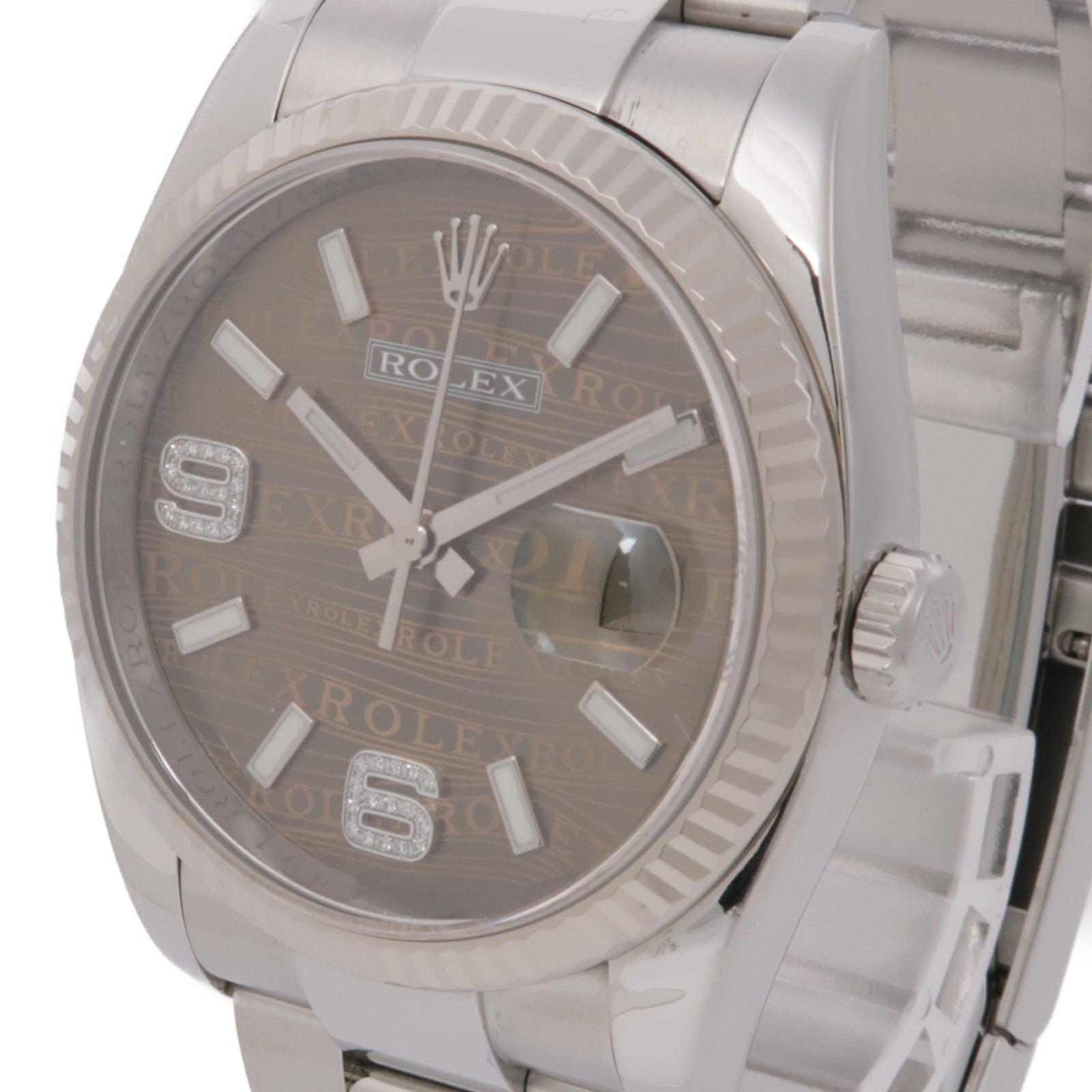 ROLEX Datejust 36mm 116234 Automatic Watch Stainless Steel/18K White Gold Brown