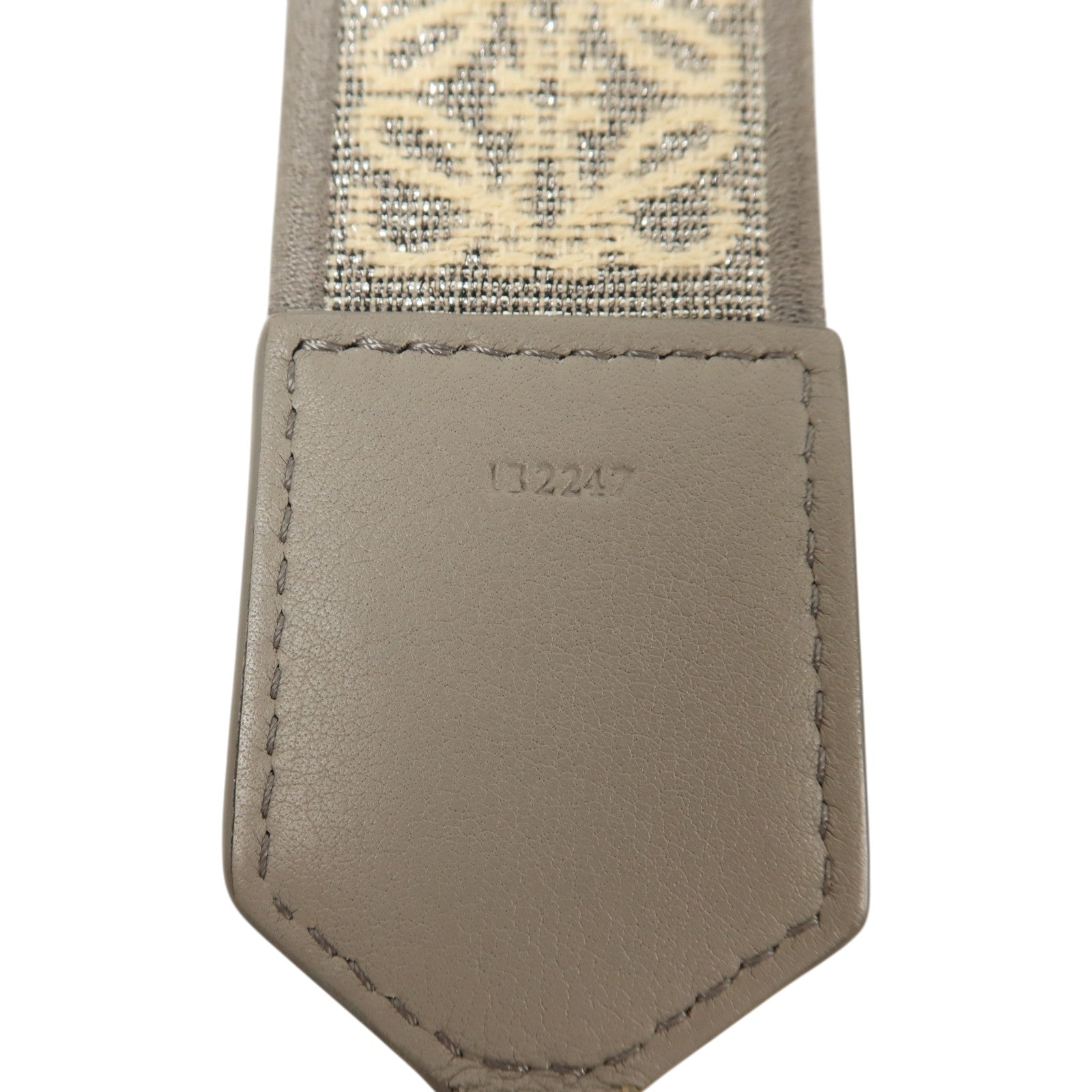 LOEWE 帆布/牛皮皮革Anagram Bag Shoulder Strap銀扣肩帶