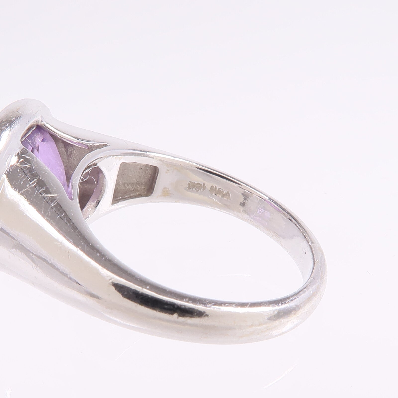 JEWELRY 18K白金Amethyst Ring紫晶戒指US#7