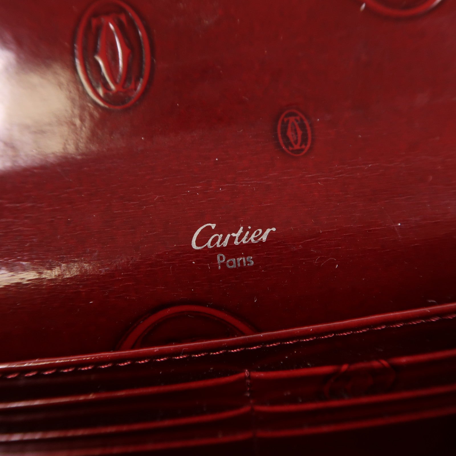 CARTIER 漆皮皮革Long Wallet銀扣長錢包