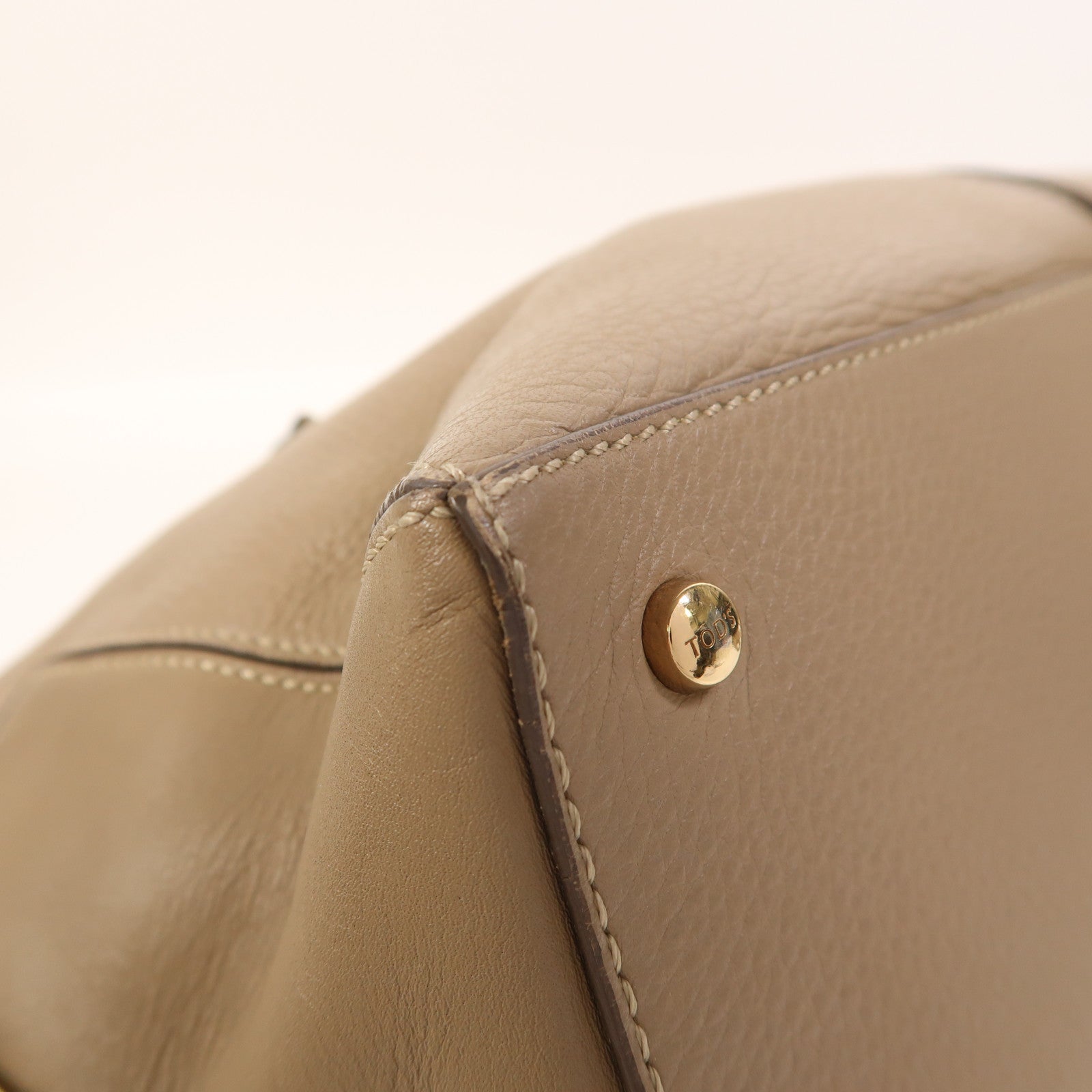 TOD'S 【激減優惠】牛皮皮革2 Way Shoulder金扣手挽肩背兩用袋