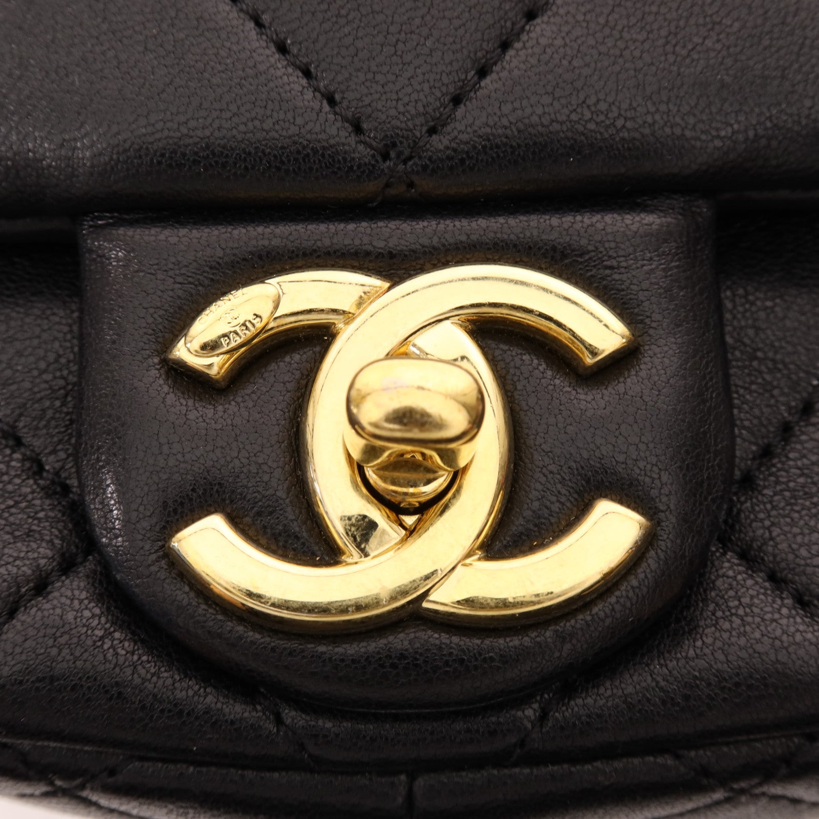 CHANEL 羊皮皮革Chain Shoulder金扣手挽肩背兩用袋