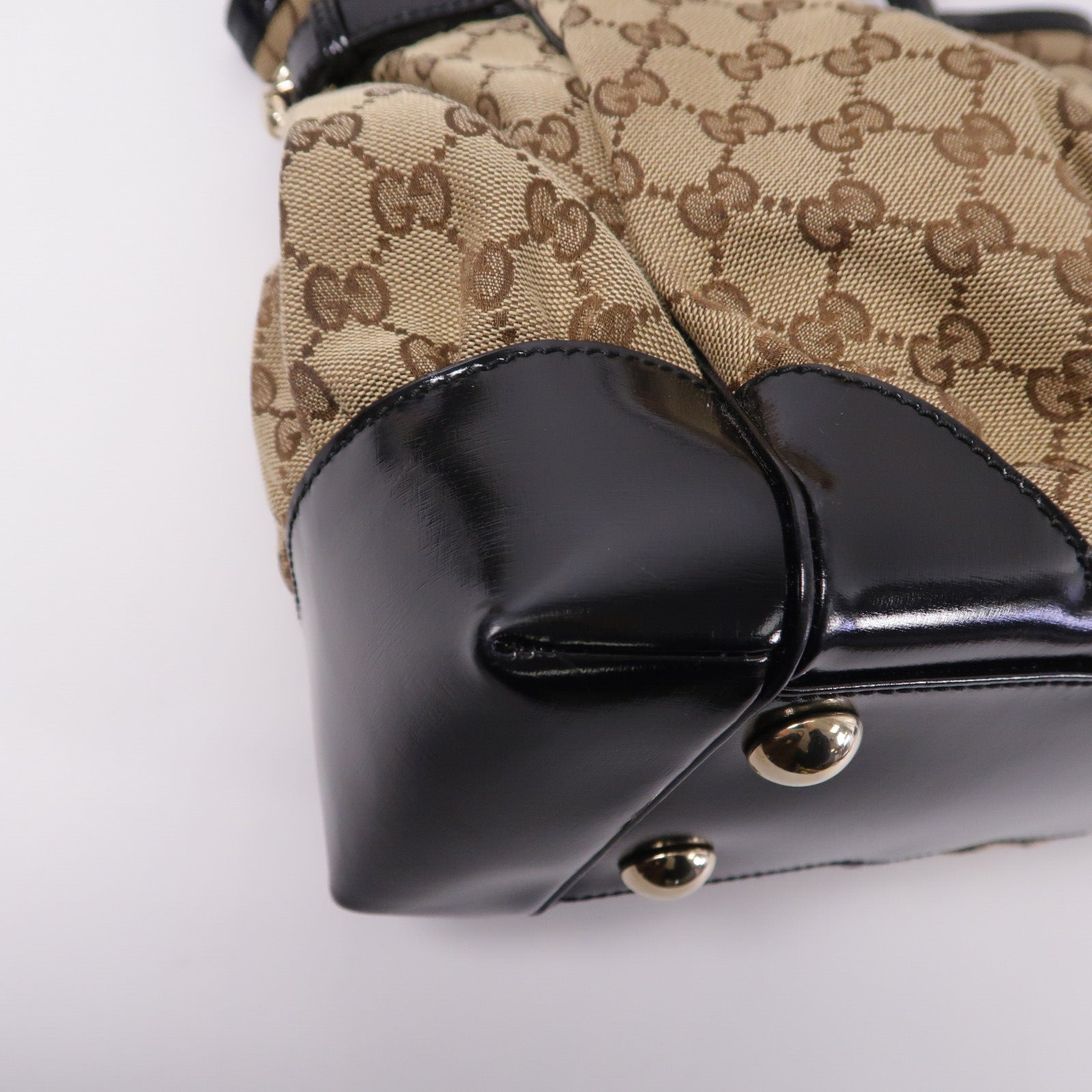 GUCCI 帆布/漆皮皮革Hand Bag手挽袋