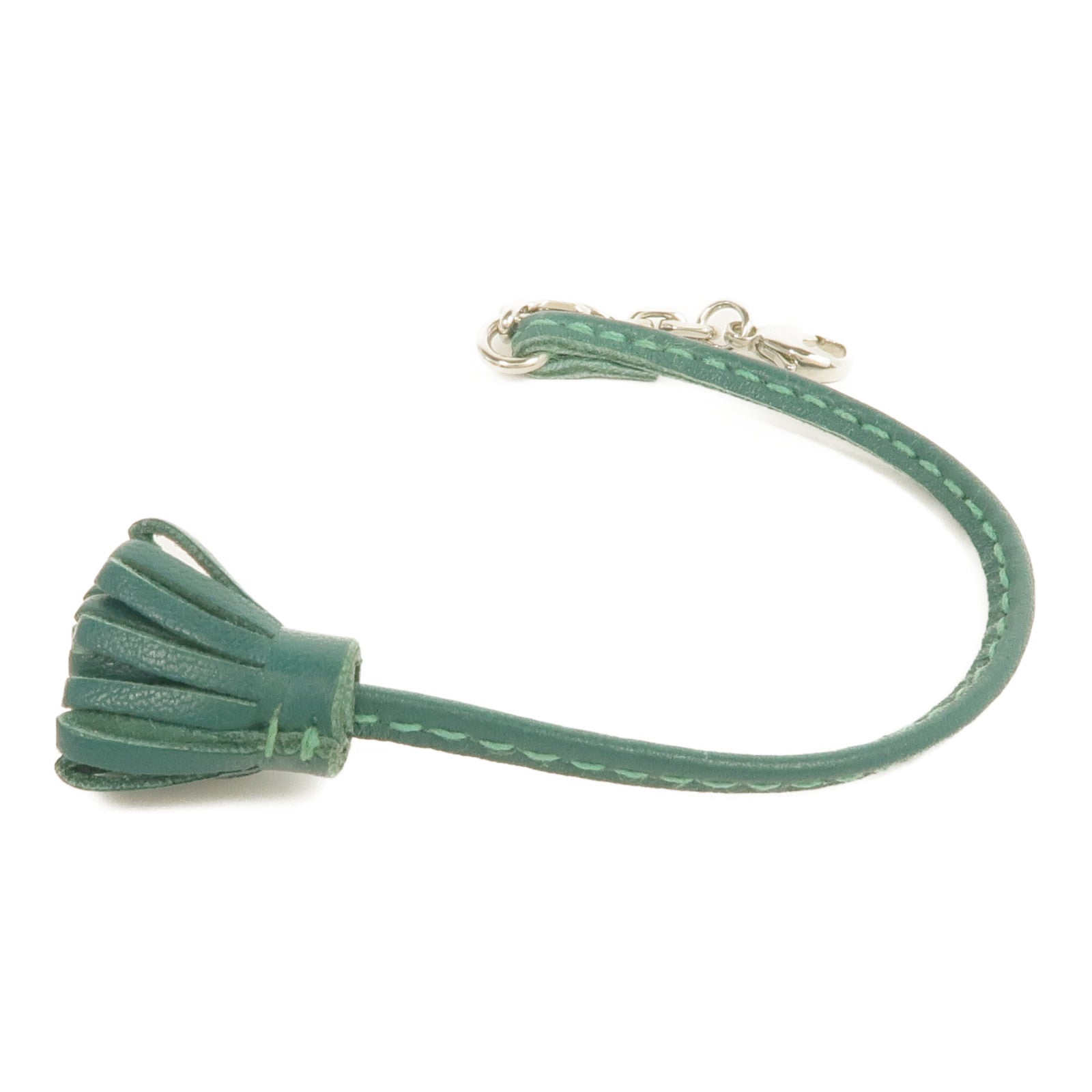 HERMES Milo皮革Carmencita銀扣掛飾/書籤