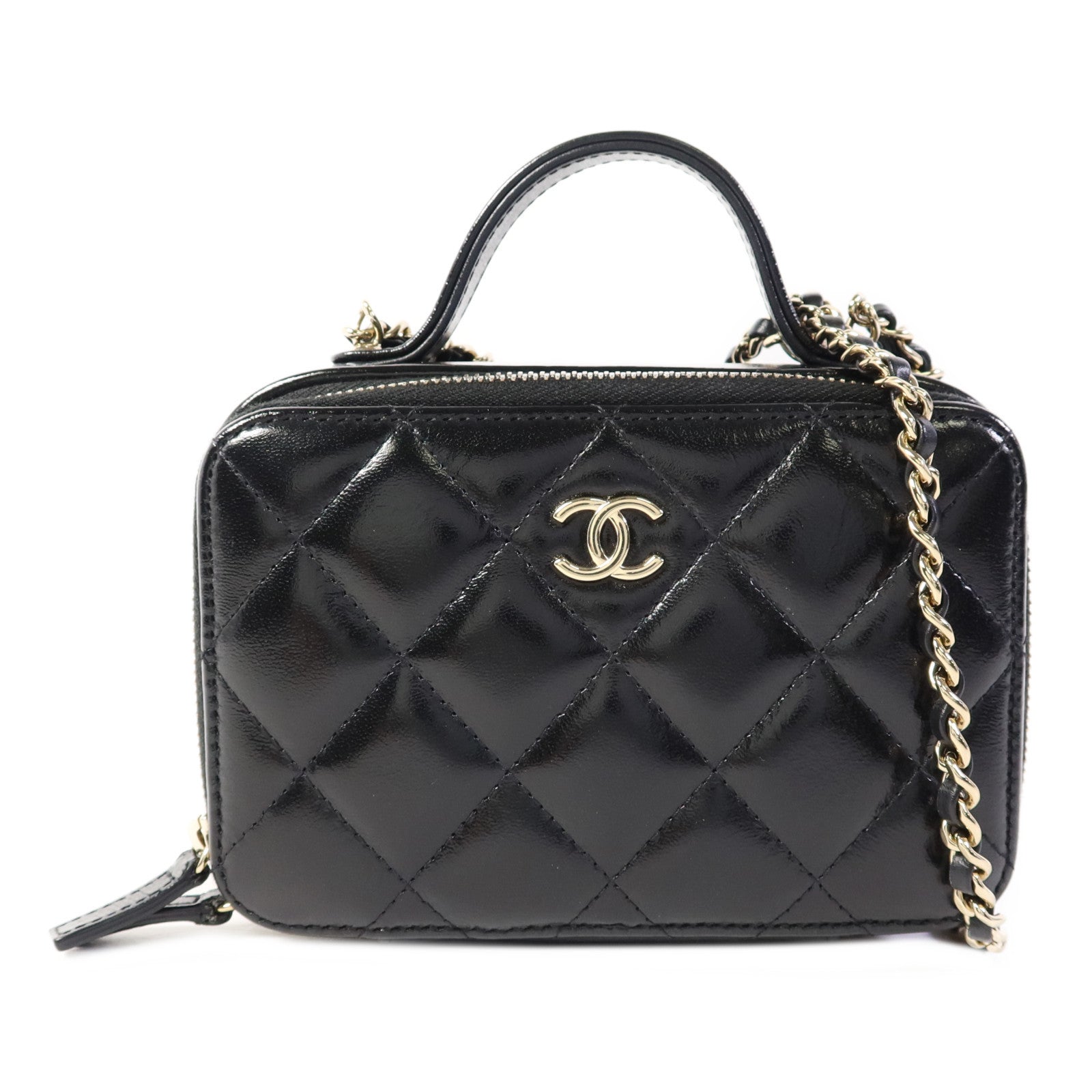 CHANEL 牛皮皮革2 Way Shoulder Bag金扣手挽肩背兩用袋