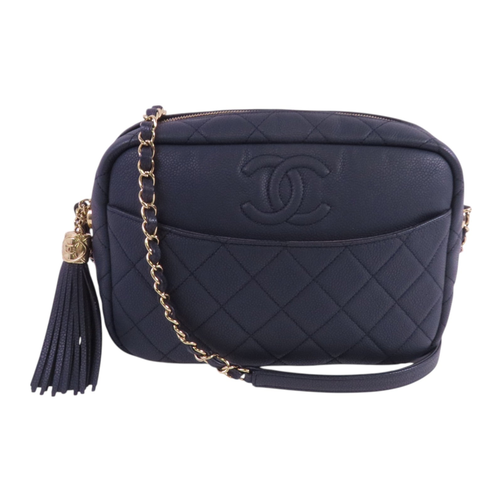 CHANEL 牛皮皮革Chain Shoulder Bag金扣鏈帶肩背袋