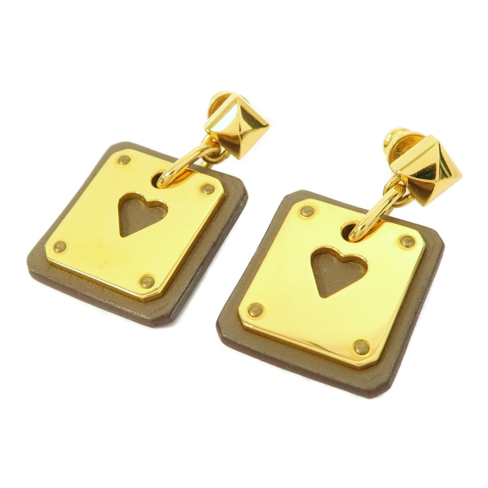 HERMES 【激減優惠】金屬Earrings耳環金色/啡色