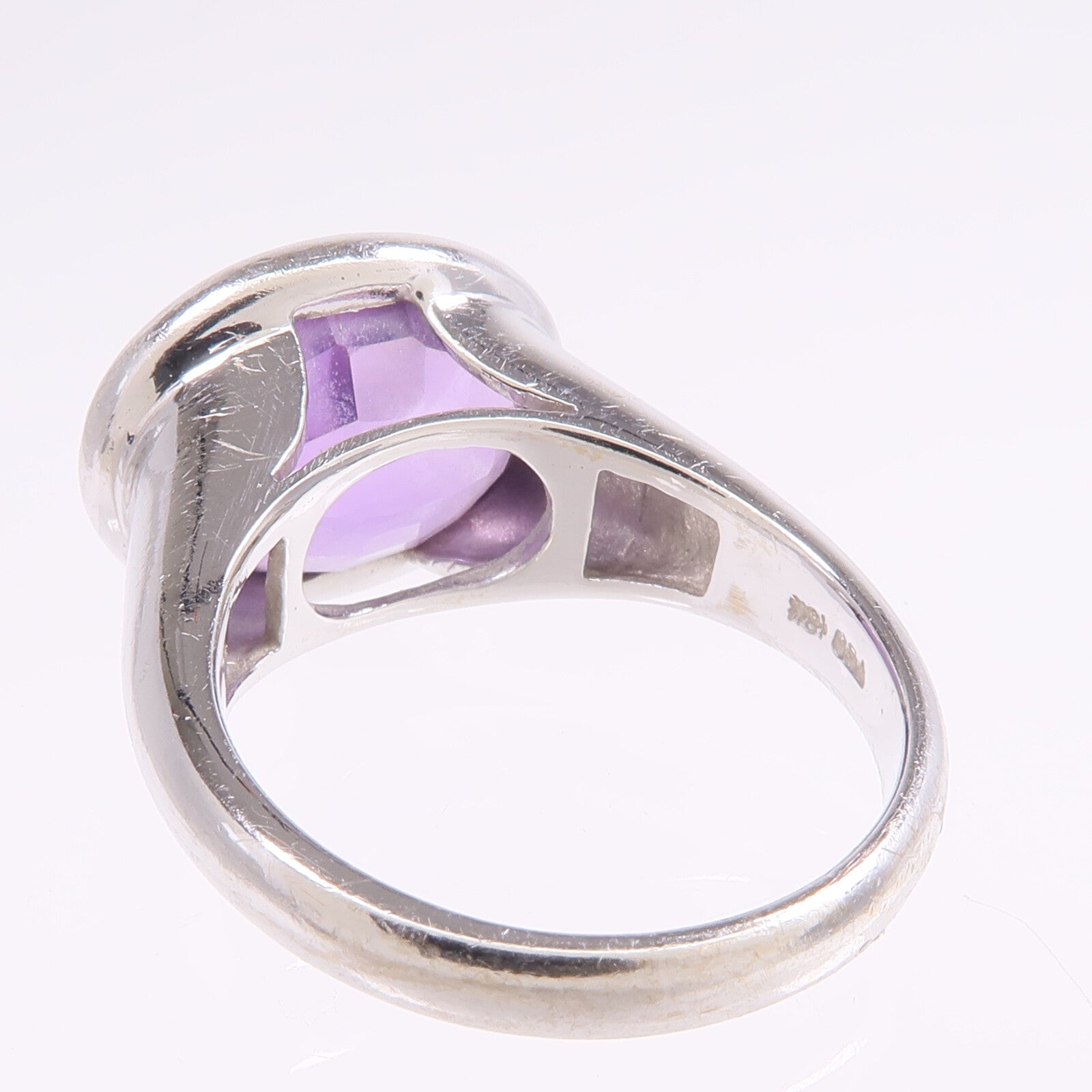 JEWELRY 【激減優惠】18K白金Amethyst Ring紫晶戒指US#7