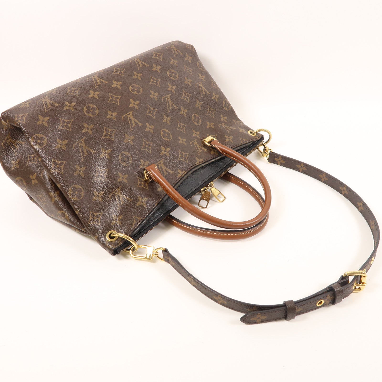 LOUIS VUITTON LV GHW Pallas 2 Way Bag M41064 Monogram Brown