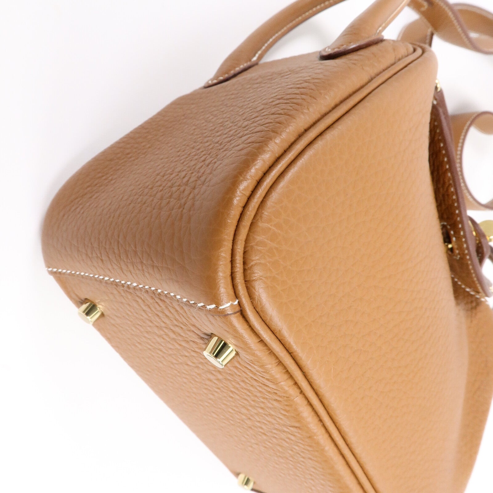 HERMES Clemence皮革Mini Lindy手挽肩背兩用袋Gold