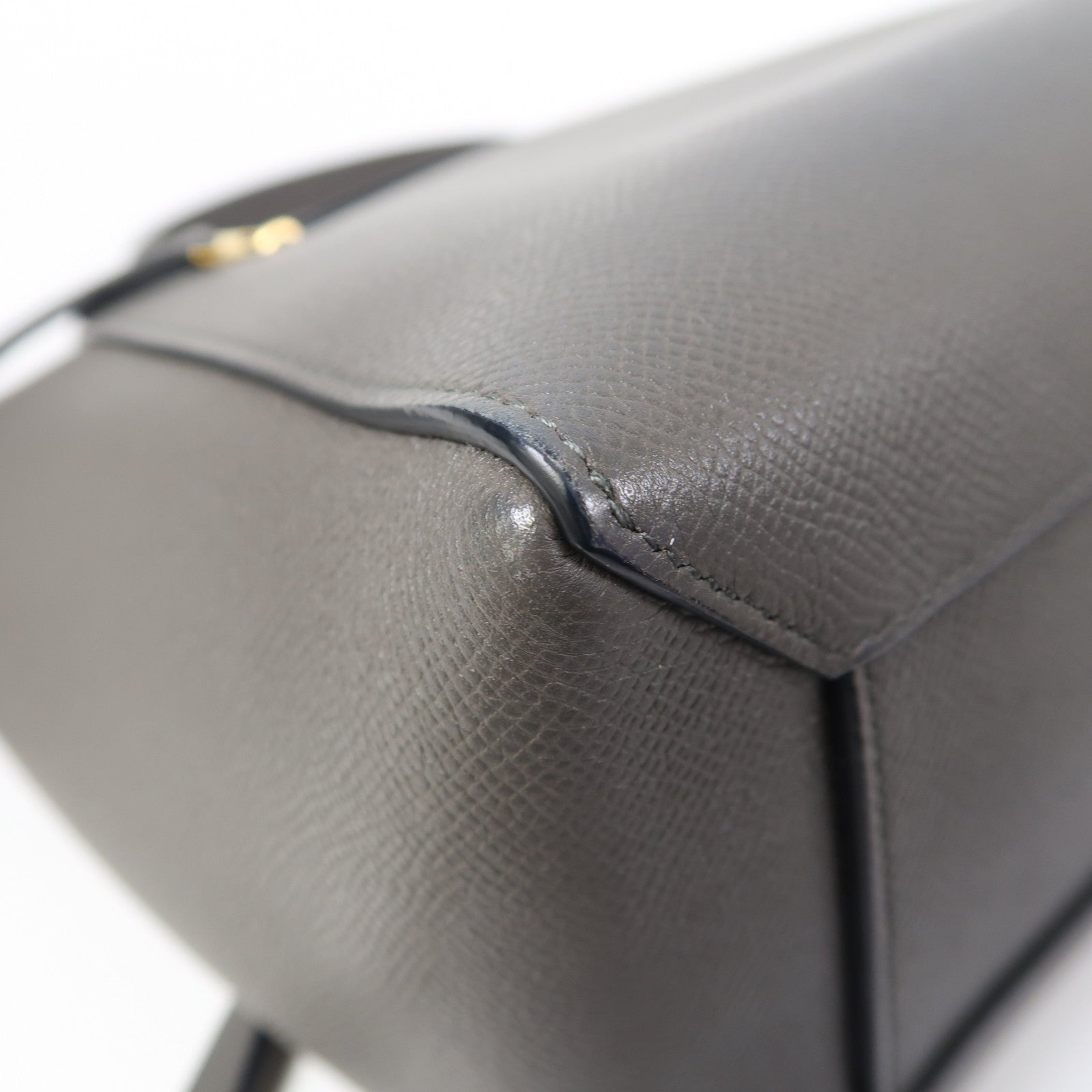 CELINE 牛皮皮革Belt Bag金扣手挽肩背兩用袋灰色