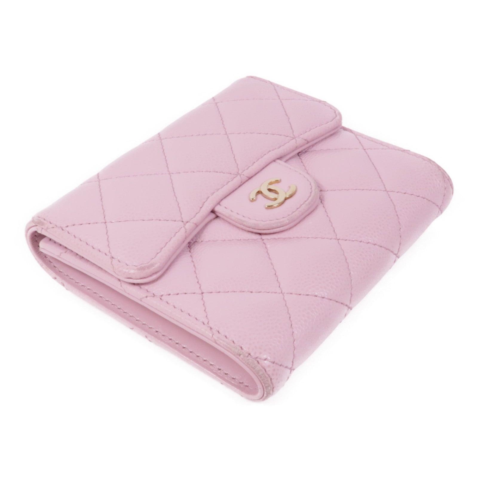 CHANEL 牛皮皮革Wallet金扣錢包