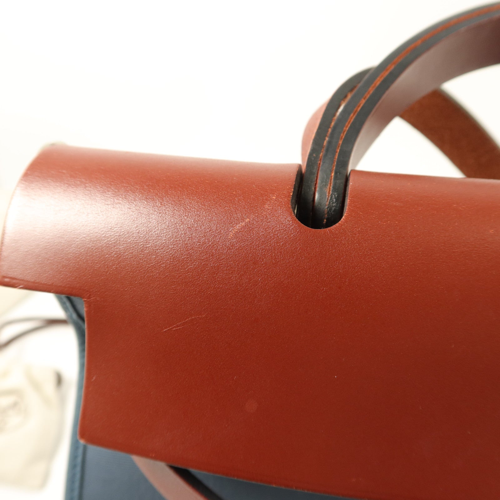 HERMES 帆布Herbag PM手挽肩背兩用袋Bleu Tempete
