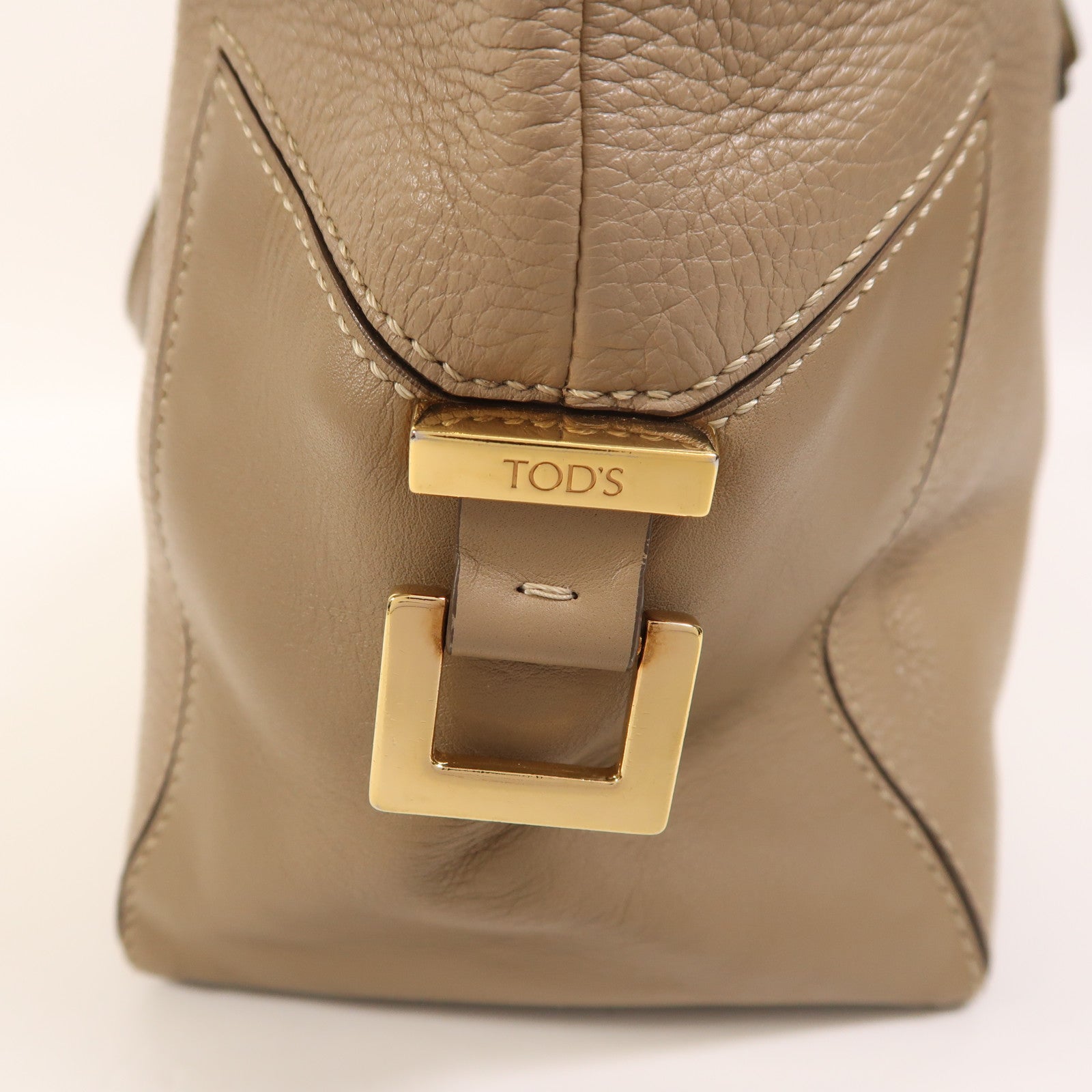 TOD'S 【激減優惠】牛皮皮革2 Way Shoulder金扣手挽肩背兩用袋