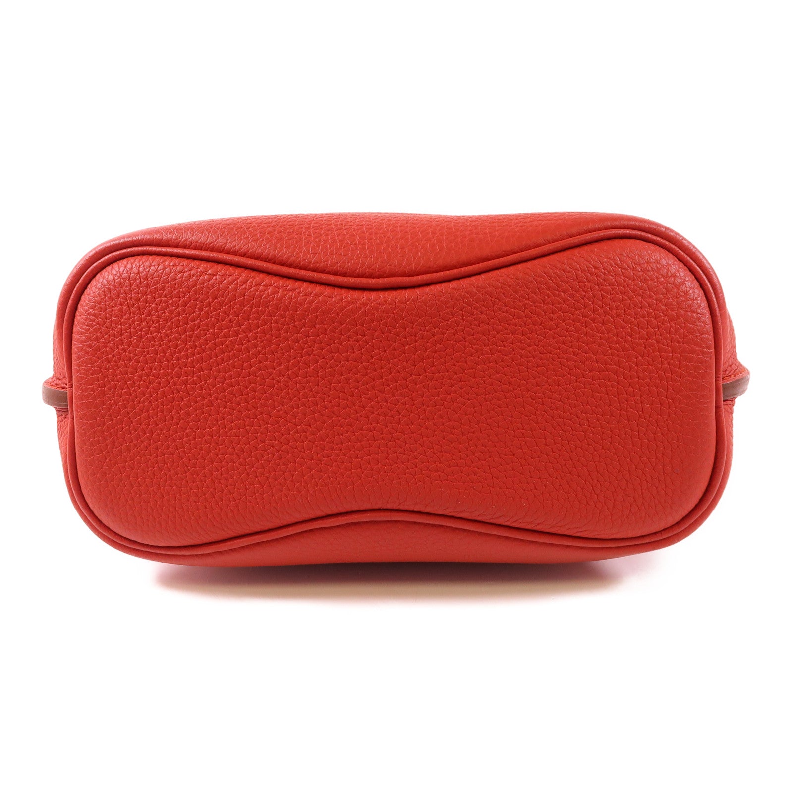HERMES Clemence皮革So Kelly 22銀扣肩背袋9M Sanguine