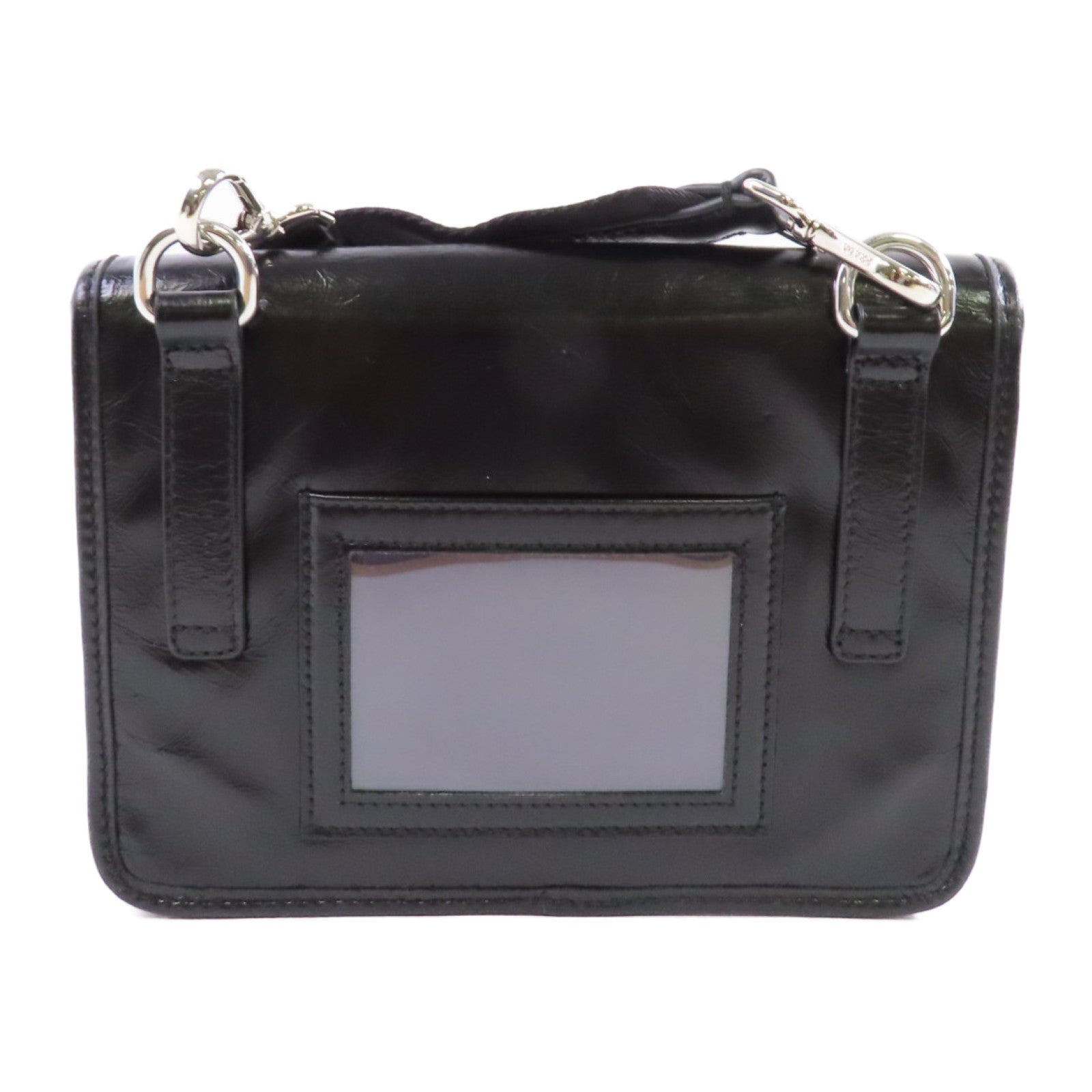 PRADA 牛皮皮革2Way Shoulder Bag銀扣腰包肩背兩用袋黑色
