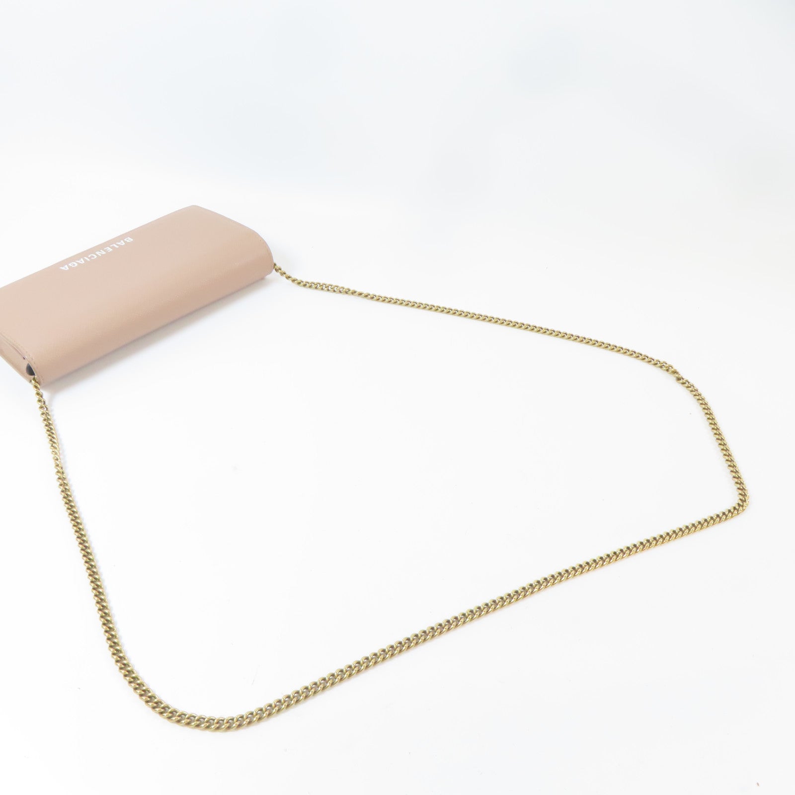 BALENCIAGA 牛皮皮革Shoulder Bag金扣鏈帶肩背袋粉紅色