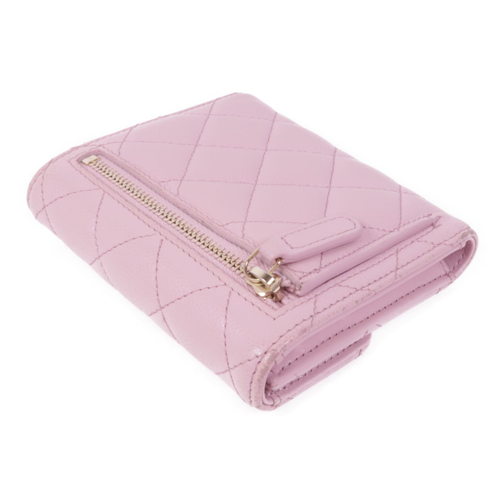 CHANEL 牛皮皮革Wallet金扣錢包