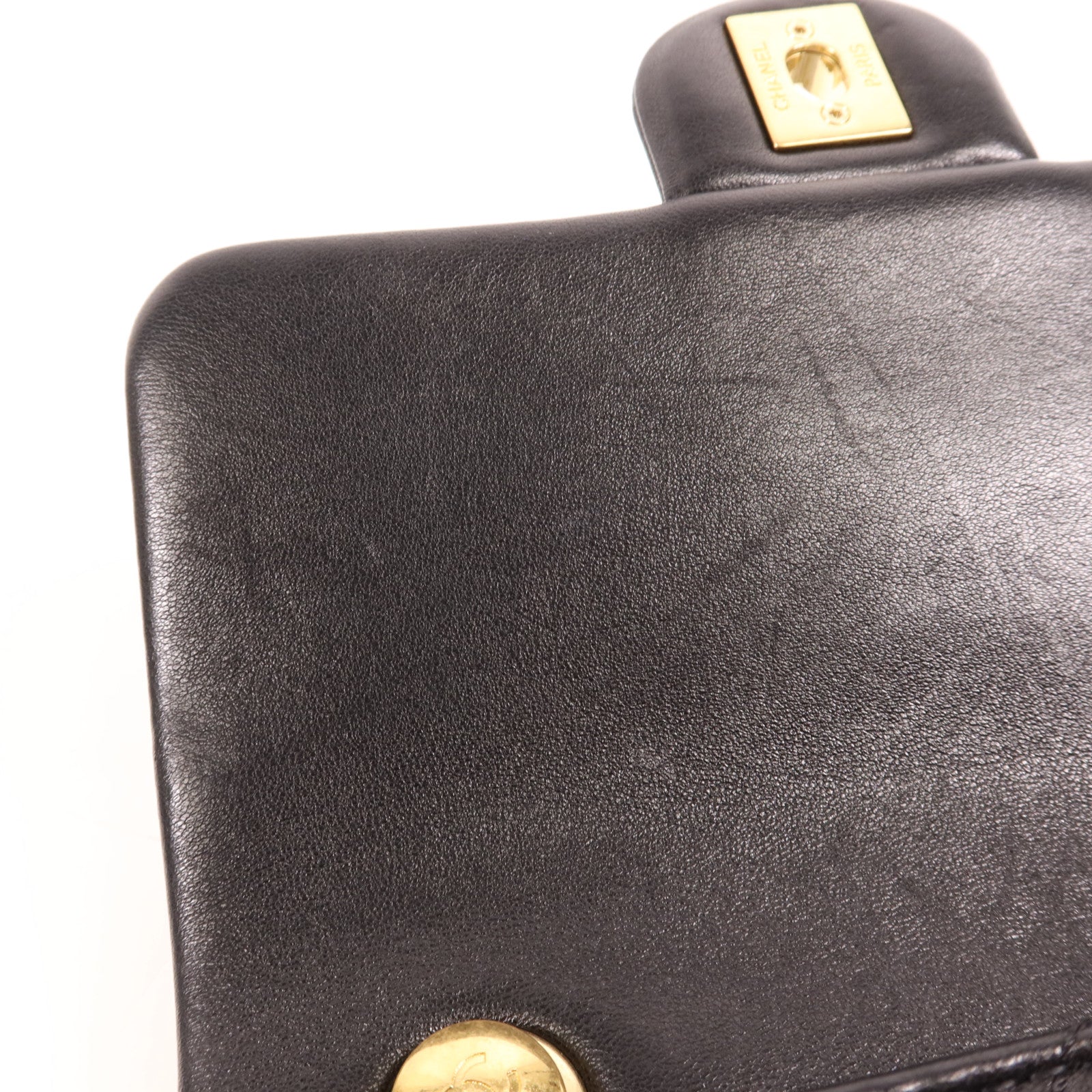 CHANEL 羊皮皮革Chain Shoulder金扣手挽肩背兩用袋