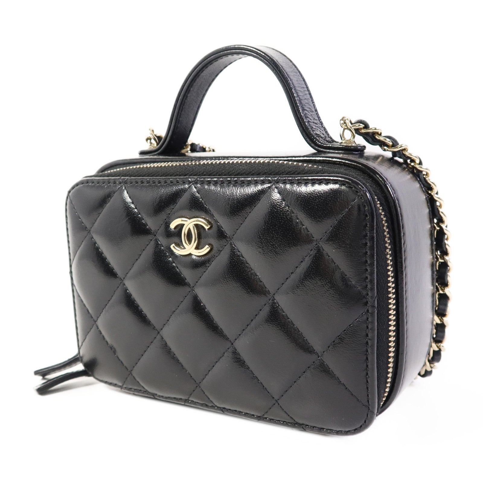 CHANEL 牛皮皮革2 Way Shoulder Bag金扣手挽肩背兩用袋