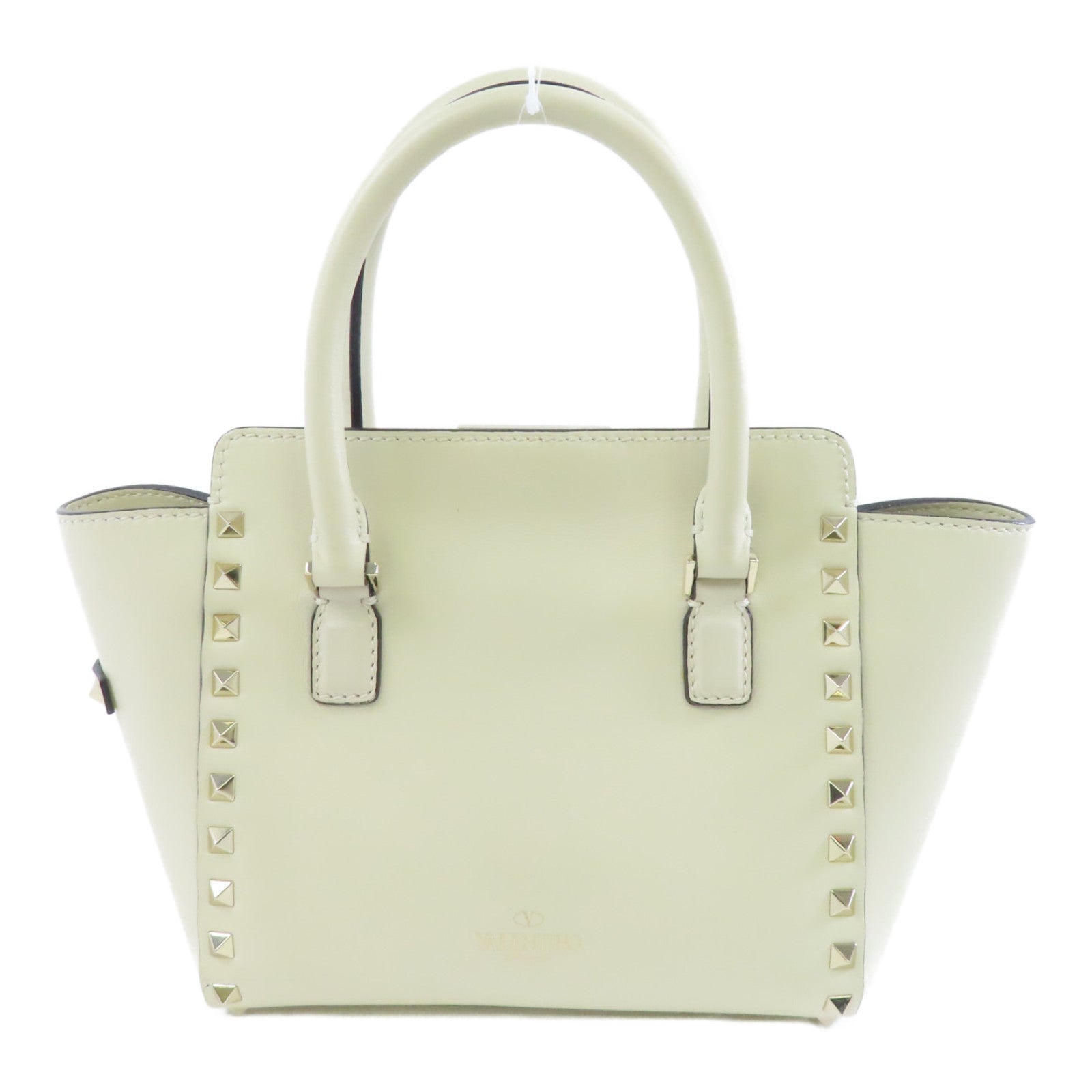 Valentino 牛皮皮革2Way Shoulder金扣手挽肩背兩用袋白色