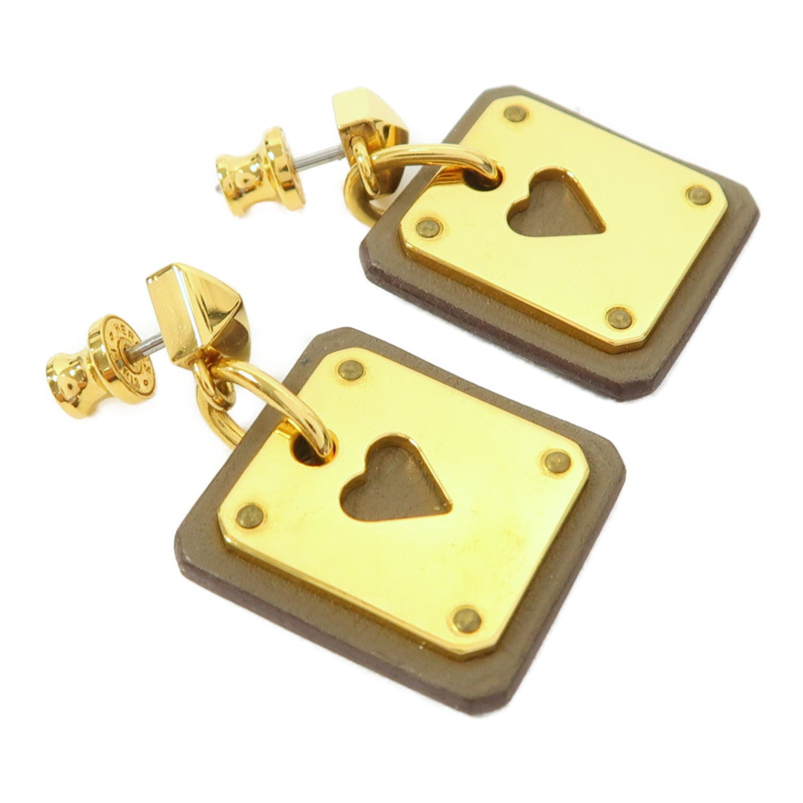 HERMES 【激減優惠】金屬Earrings耳環金色/啡色