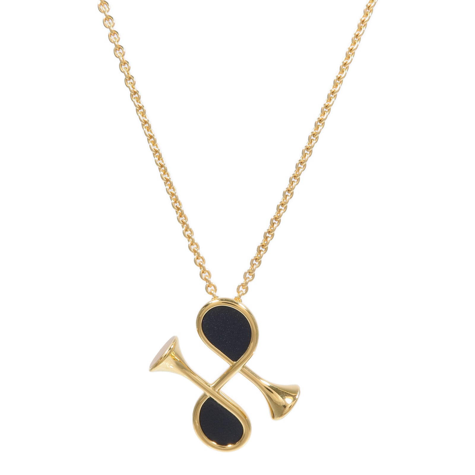 HERMES Swift皮革/金屬Cor H Necklace項鍊