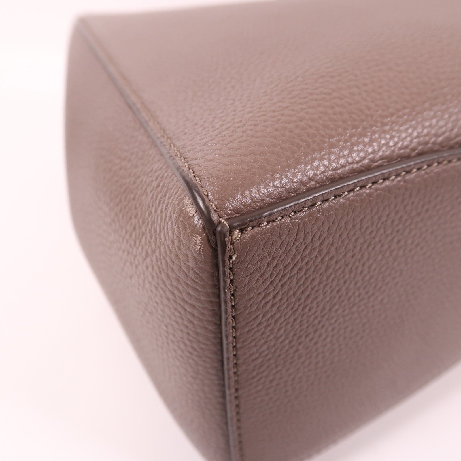 Tory Burch GHW McGraw Hobo Bag Shoulder Bag Calfskin Leather Gray