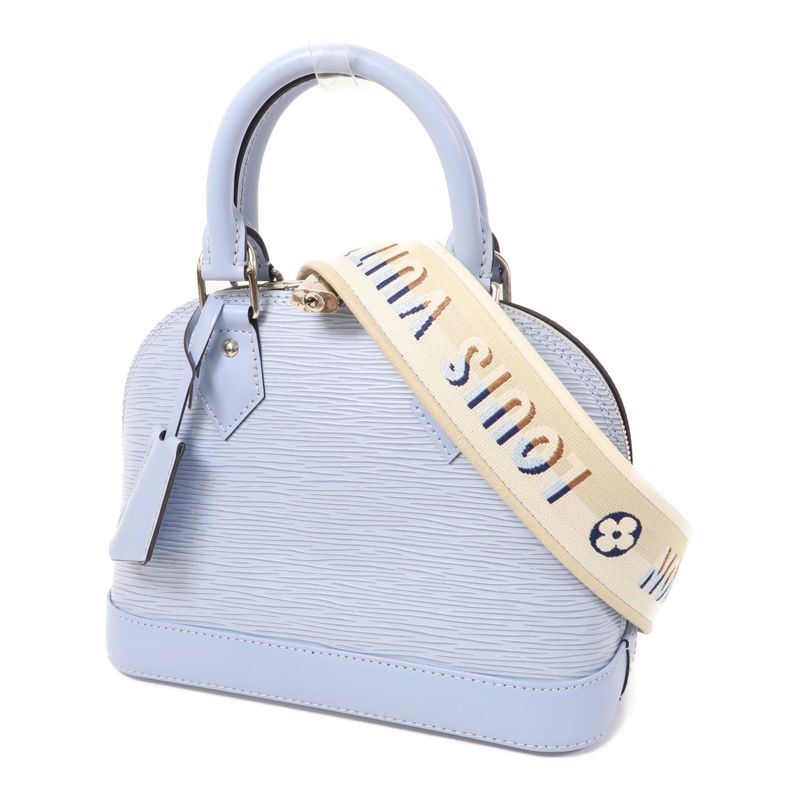 LOUIS VUITTON EPI Alma BB 銀扣Hand Bag淺藍色