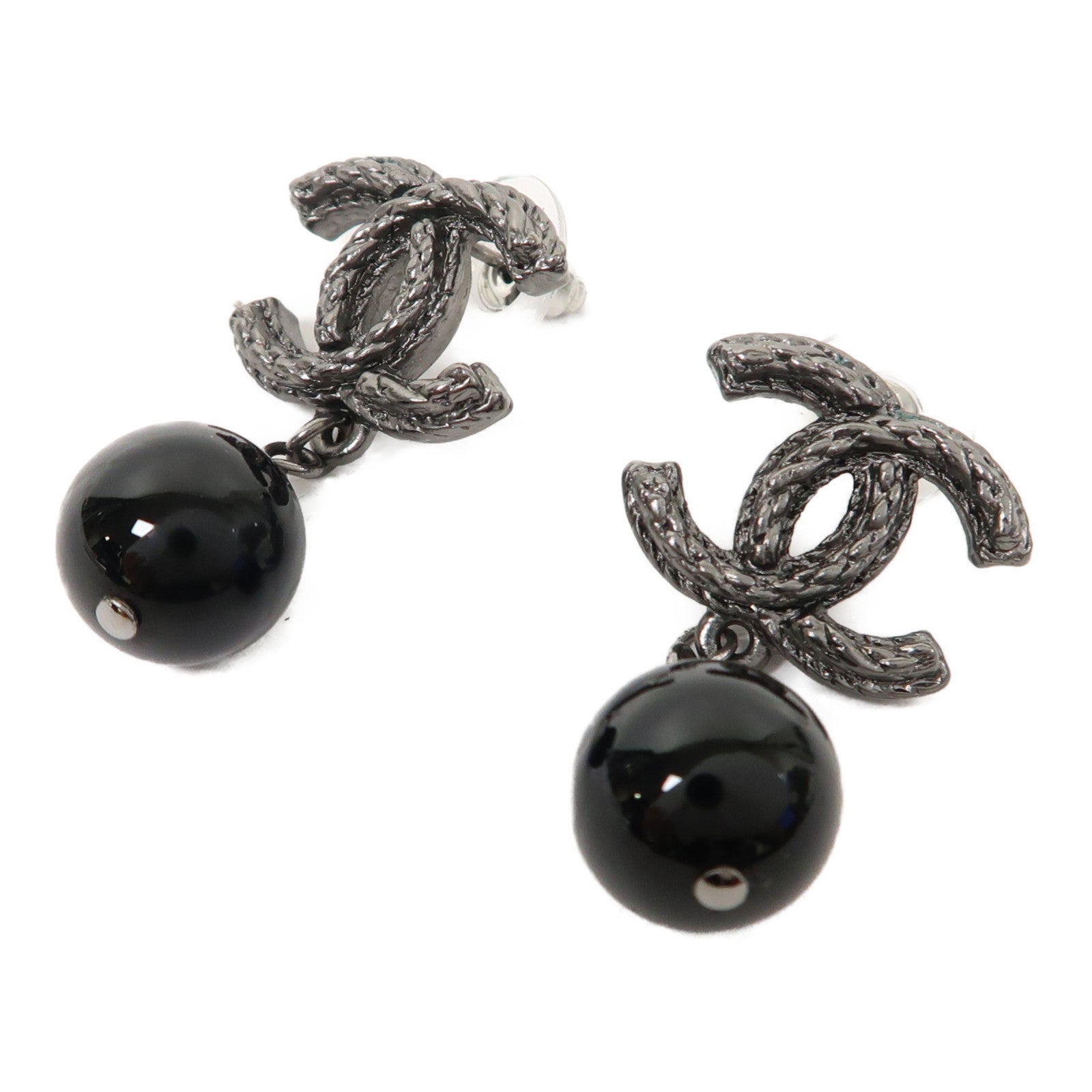CHANEL 金屬Earrings耳環黑色