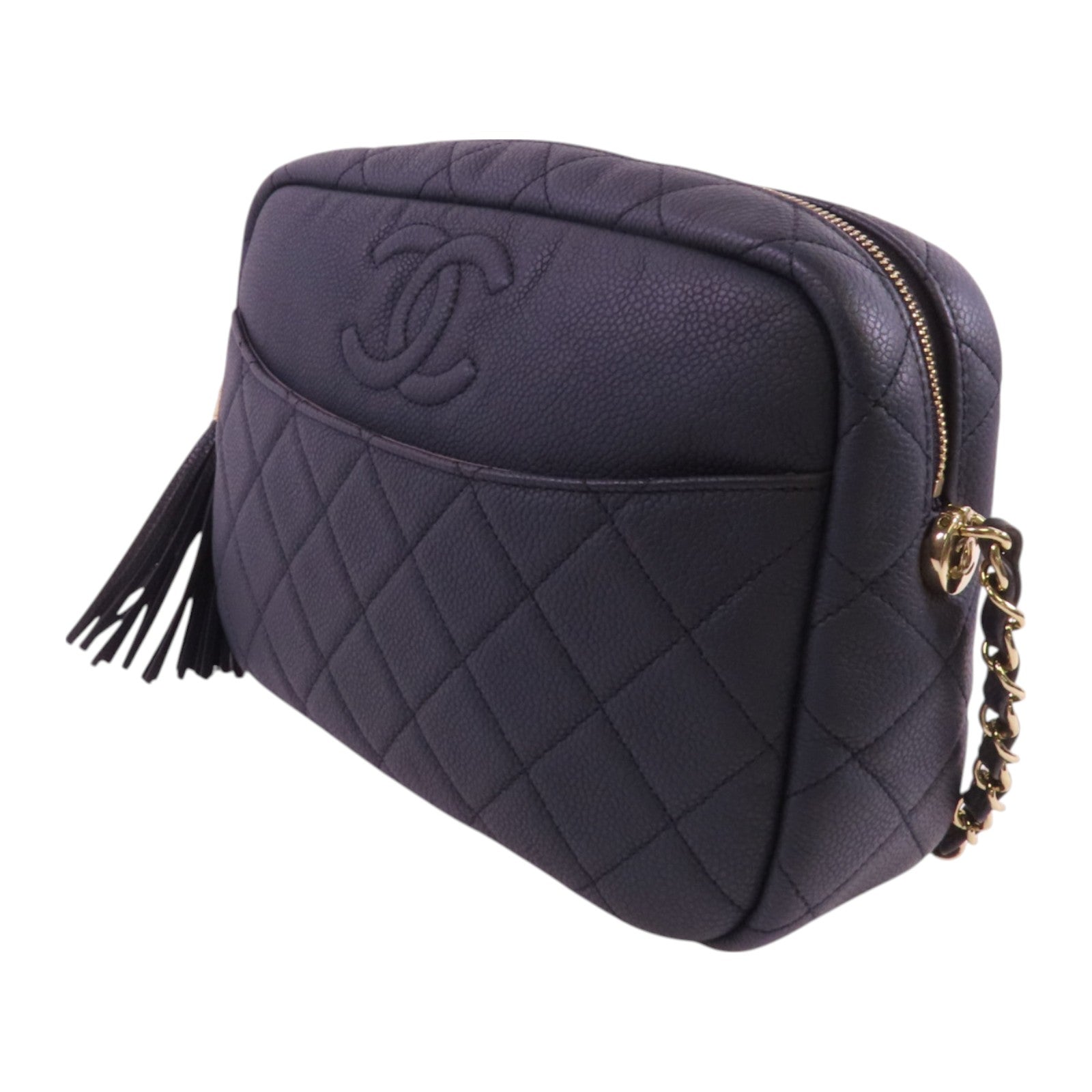 CHANEL 牛皮皮革Chain Shoulder Bag金扣鏈帶肩背袋