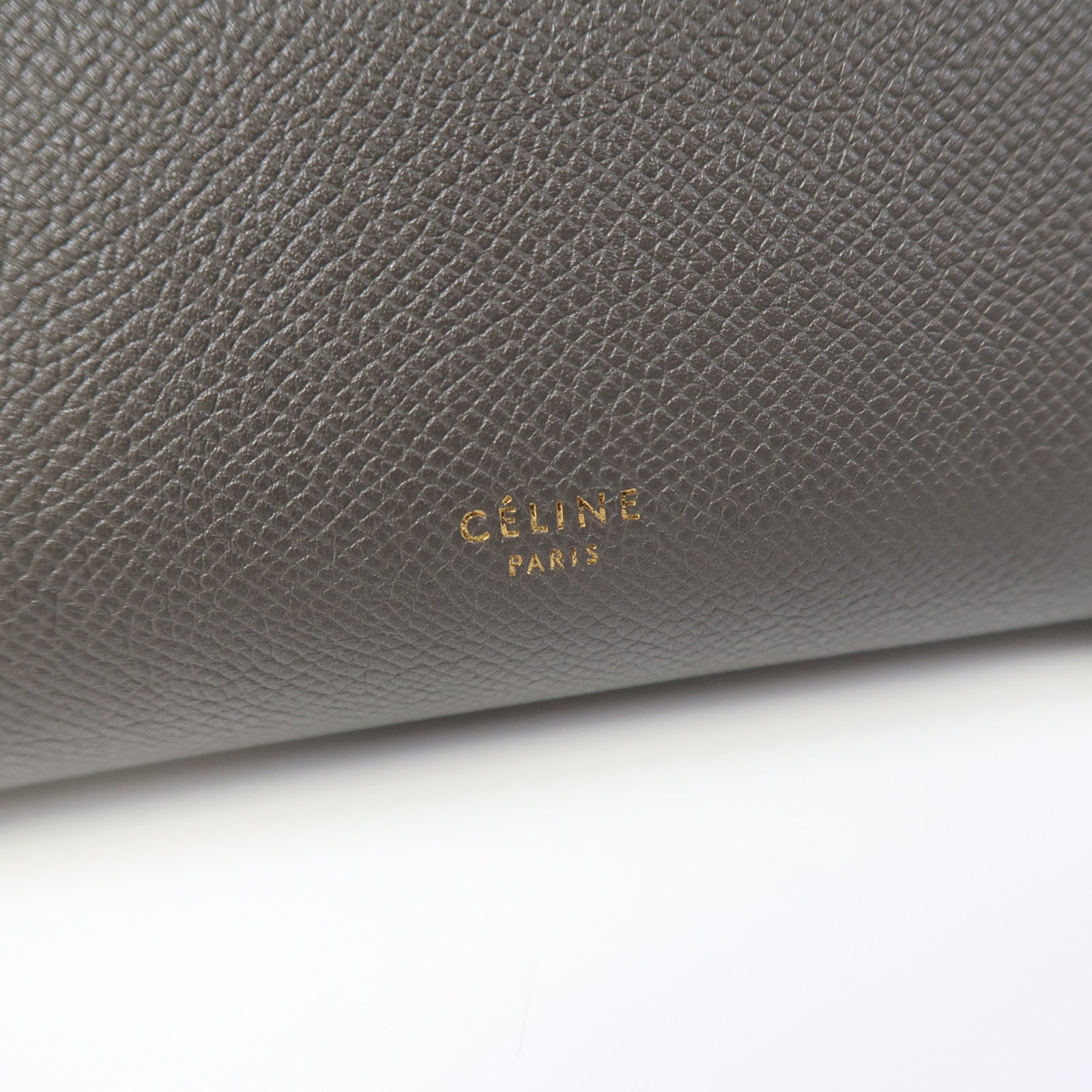 CELINE 牛皮皮革Belt Bag金扣手挽肩背兩用袋灰色