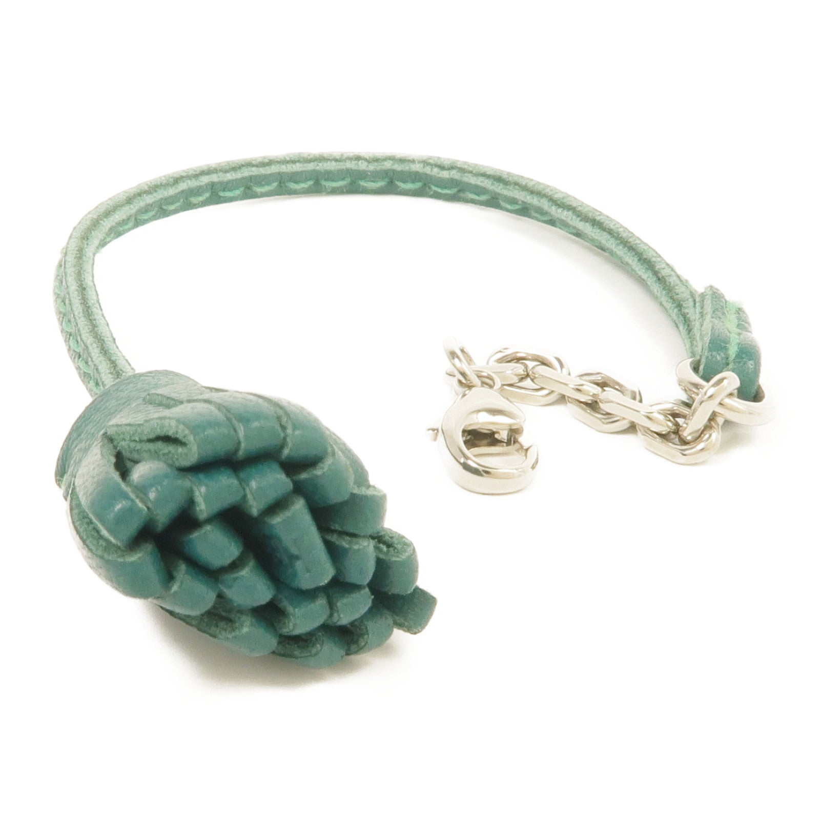 HERMES Milo皮革Carmencita銀扣掛飾/書籤