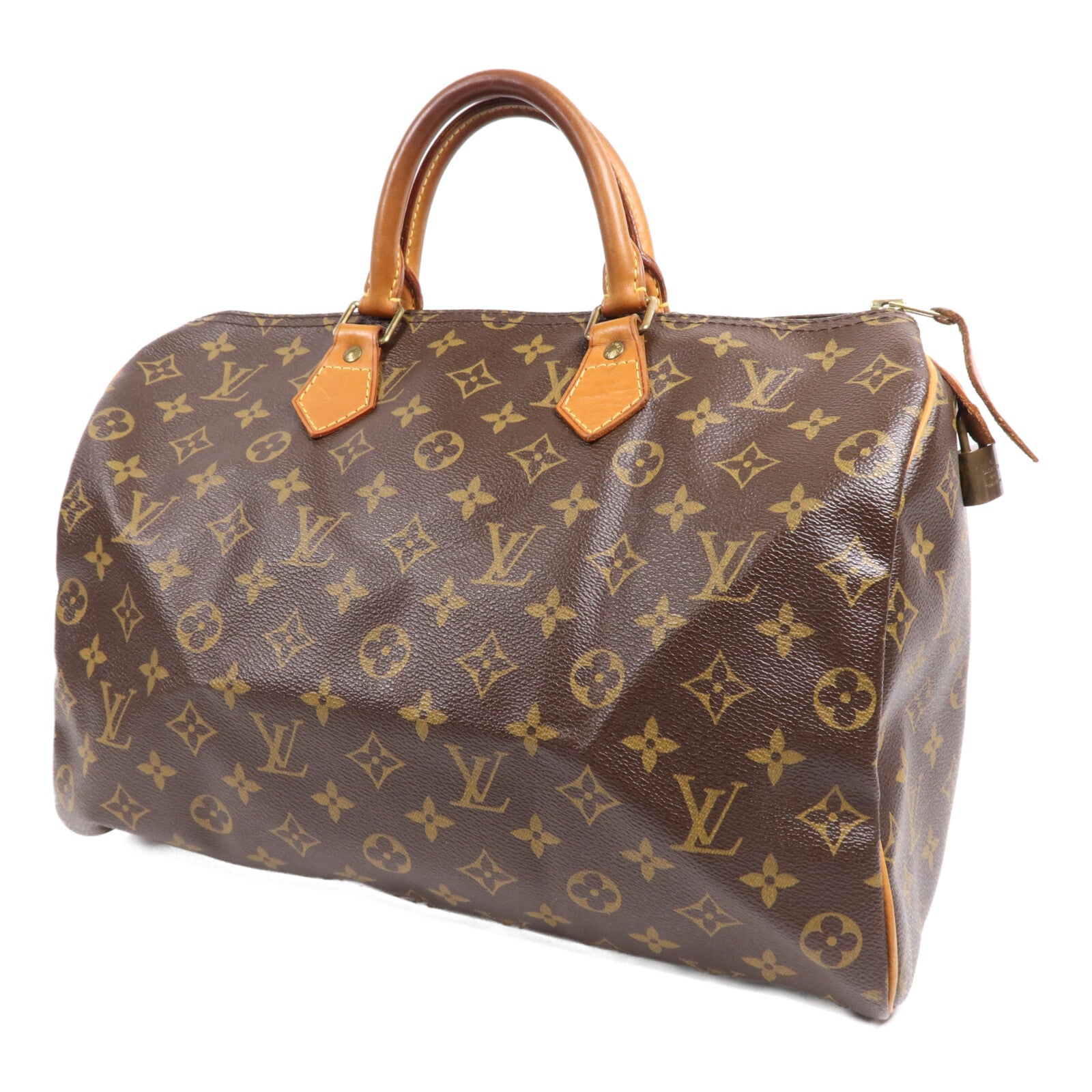 LOUIS VUITTON Monogram Speedy 35金扣手挽袋