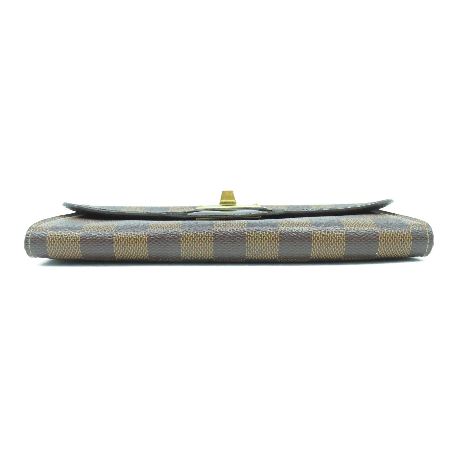LOUIS VUITTON 【清倉大減價】Damier Ebene Portefeiulle Rose Berry金扣長錢包啡色
