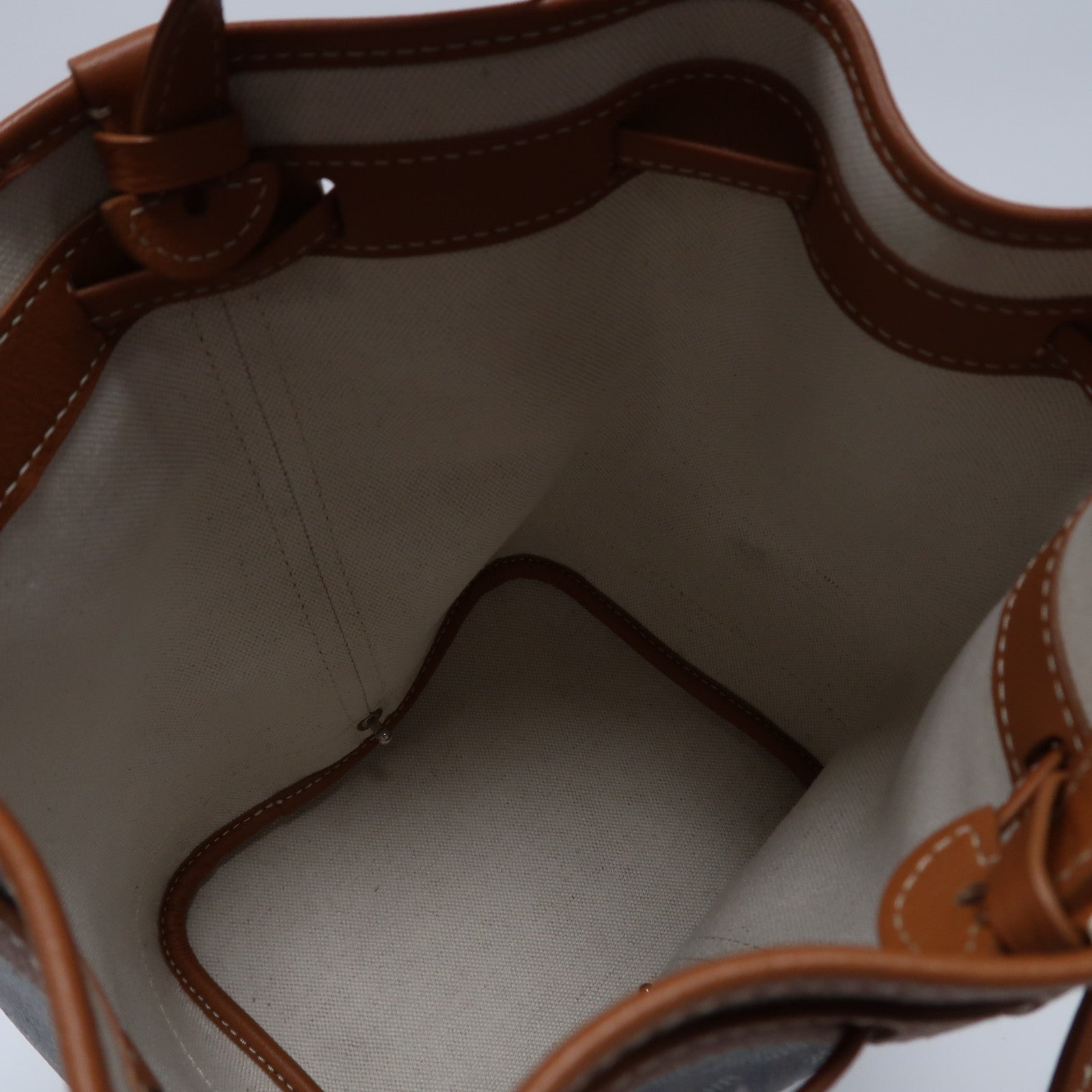 GOYARD 塗層帆布Petit Flot Bucket銀扣肩背袋黑色/啡色