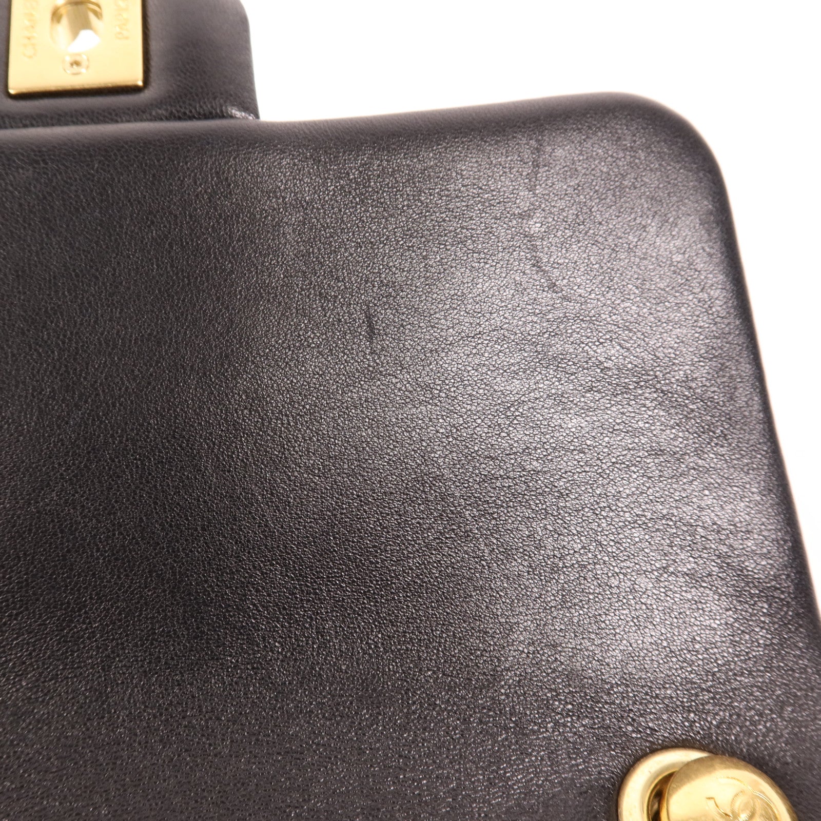 CHANEL 羊皮皮革Chain Shoulder金扣手挽肩背兩用袋