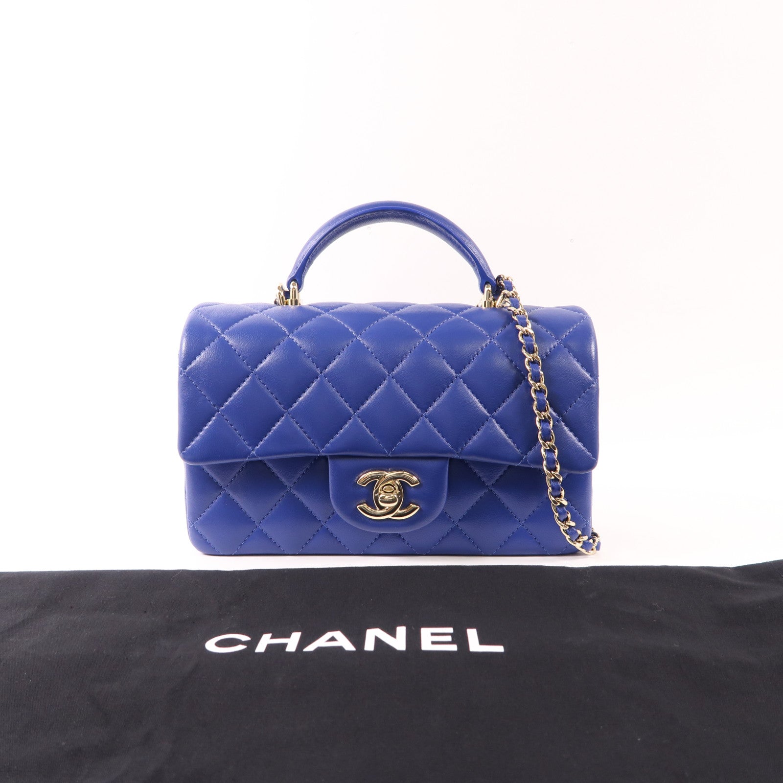 CHANEL 【激減優惠】羊皮皮革2 Way Shoulder Bag金扣手挽肩背兩用袋