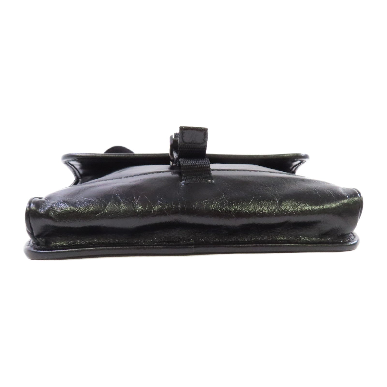 PRADA 牛皮皮革2Way Shoulder Bag銀扣腰包肩背兩用袋黑色