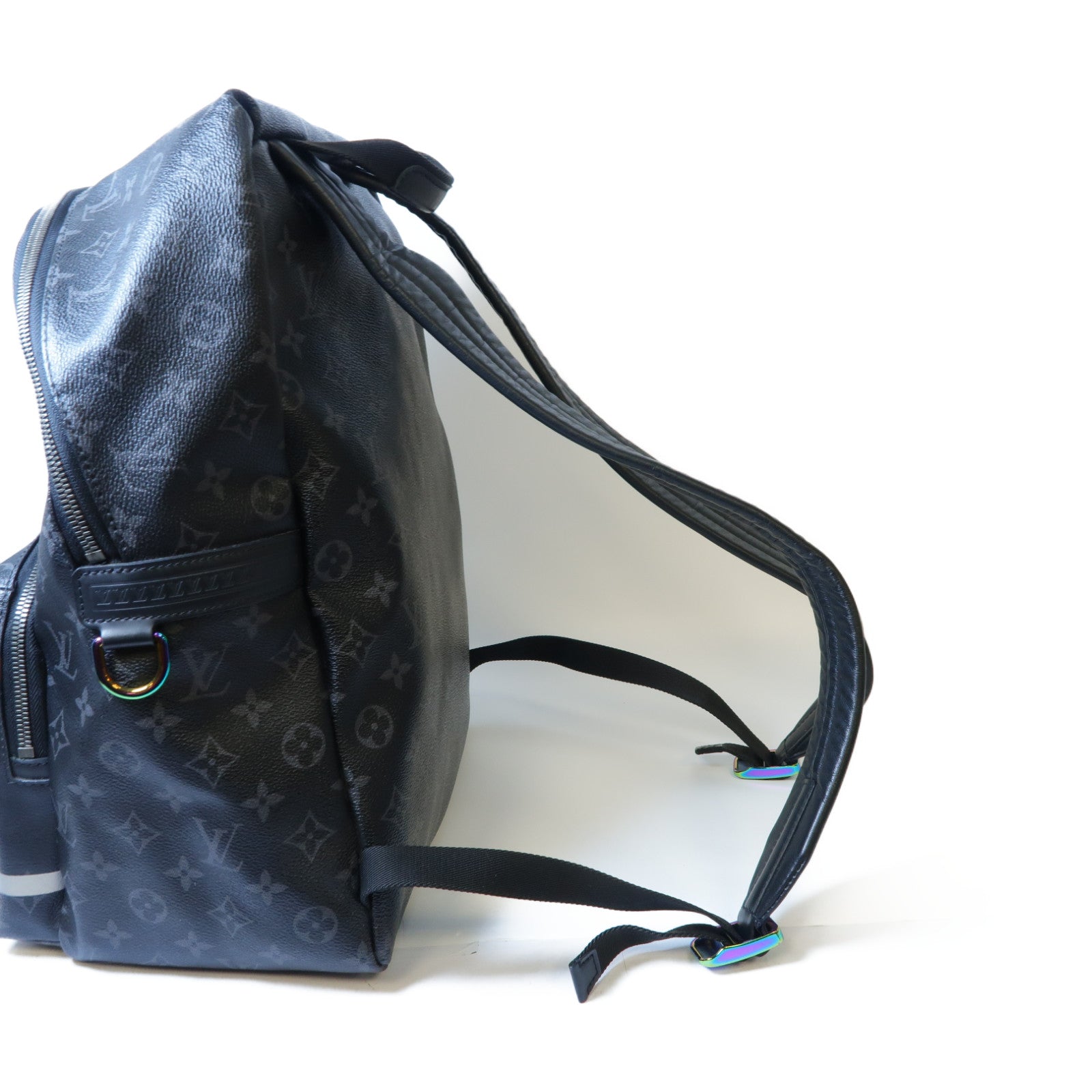 LOUIS VUITTON Monogram Eclipse LV x Fragment Apollo銀扣背包黑色