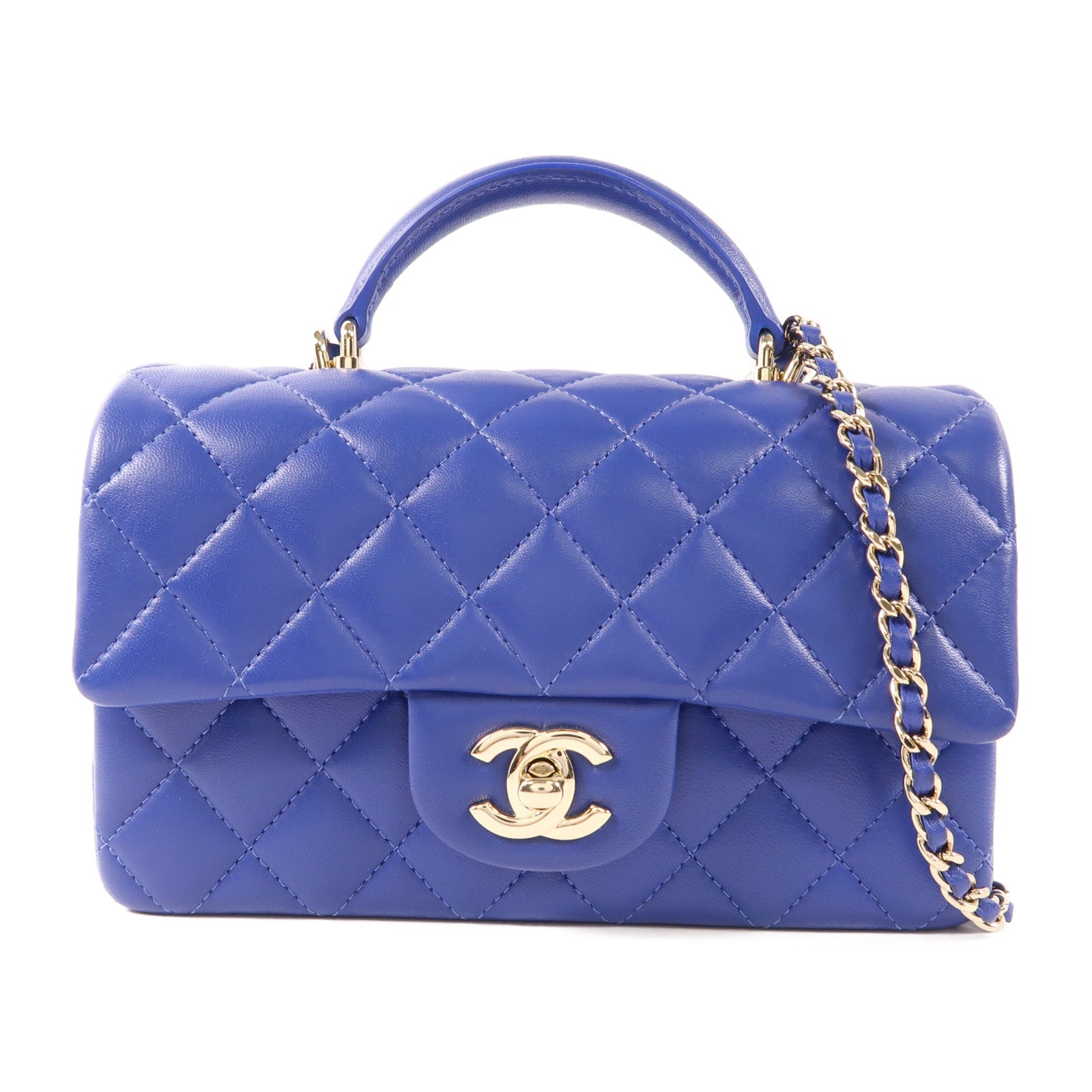 CHANEL 【激減優惠】羊皮皮革2 Way Shoulder Bag金扣手挽肩背兩用袋