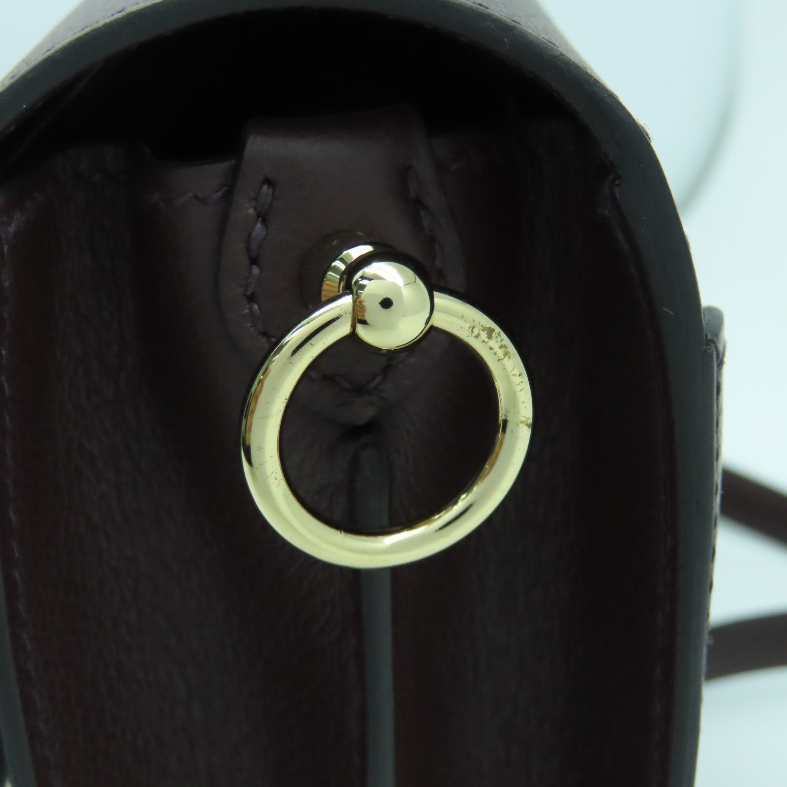HERMES 【激減優惠】Evercolor皮革Mini Roulis金扣肩背袋深紫色
