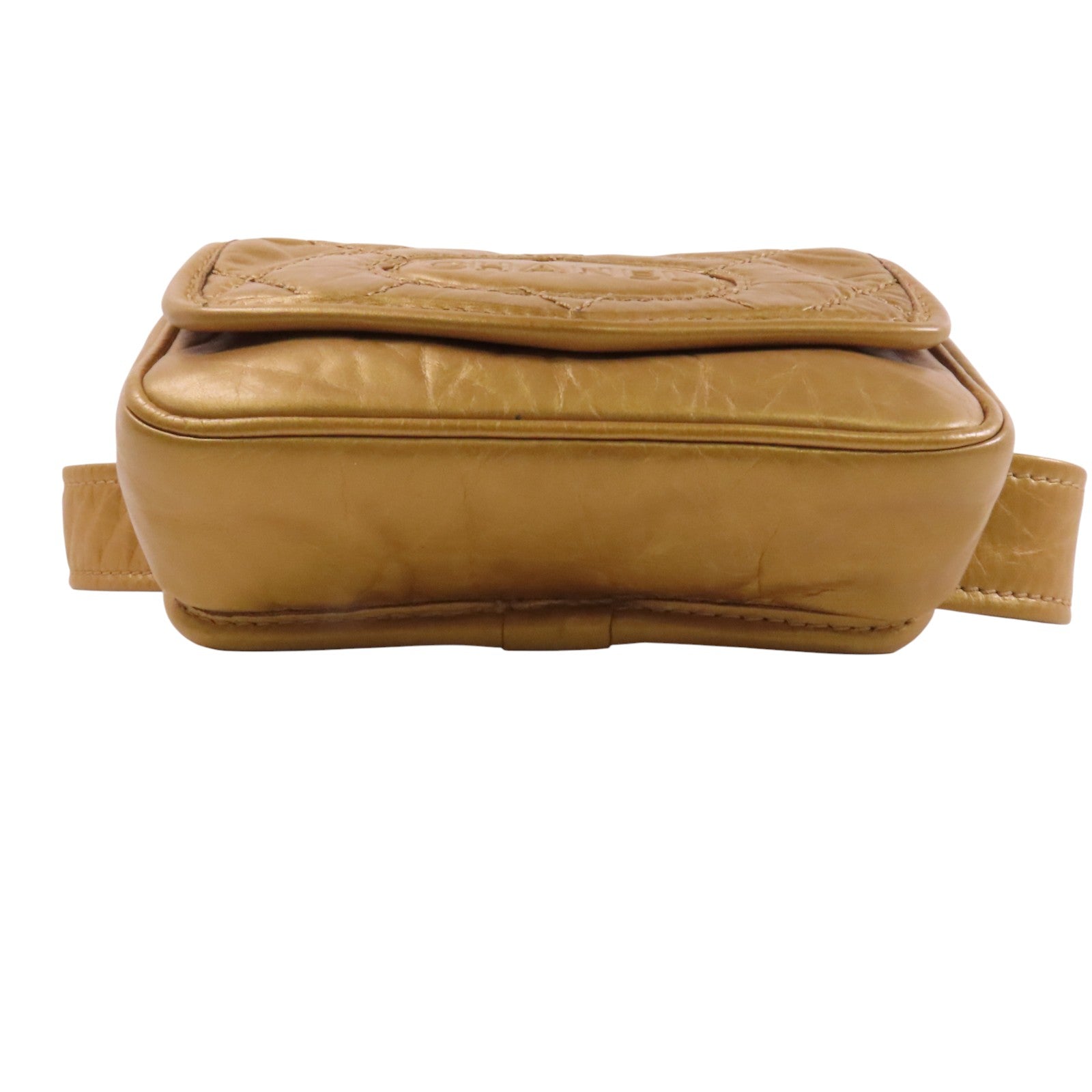 CHANEL 牛皮皮革Belt Bag銀扣腰包