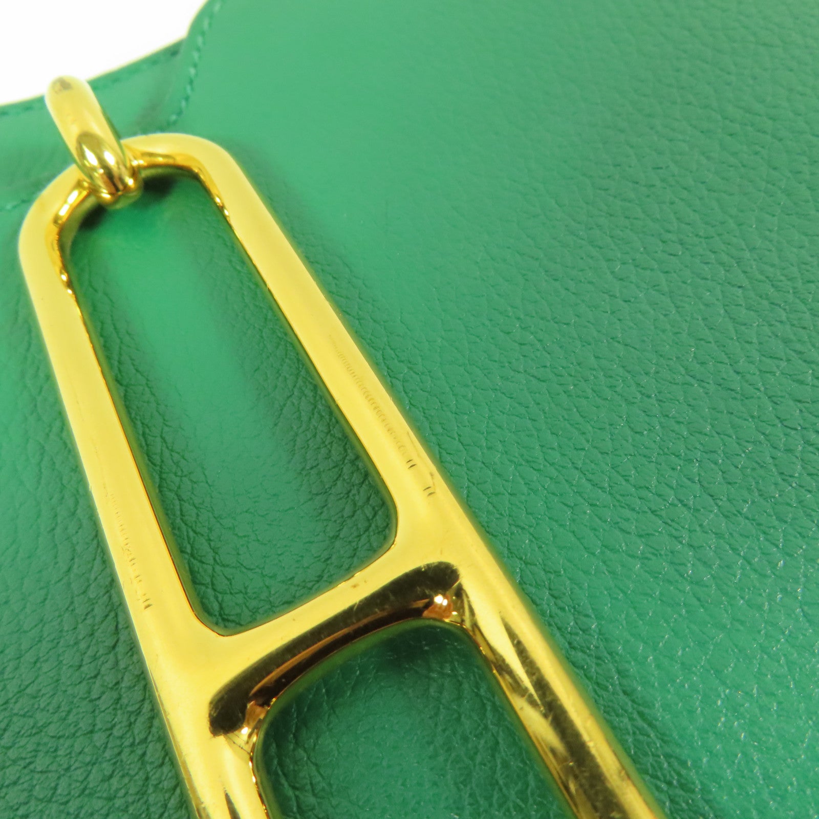 HERMES Clemence皮革Mini Roulis 金扣肩背袋Mentha