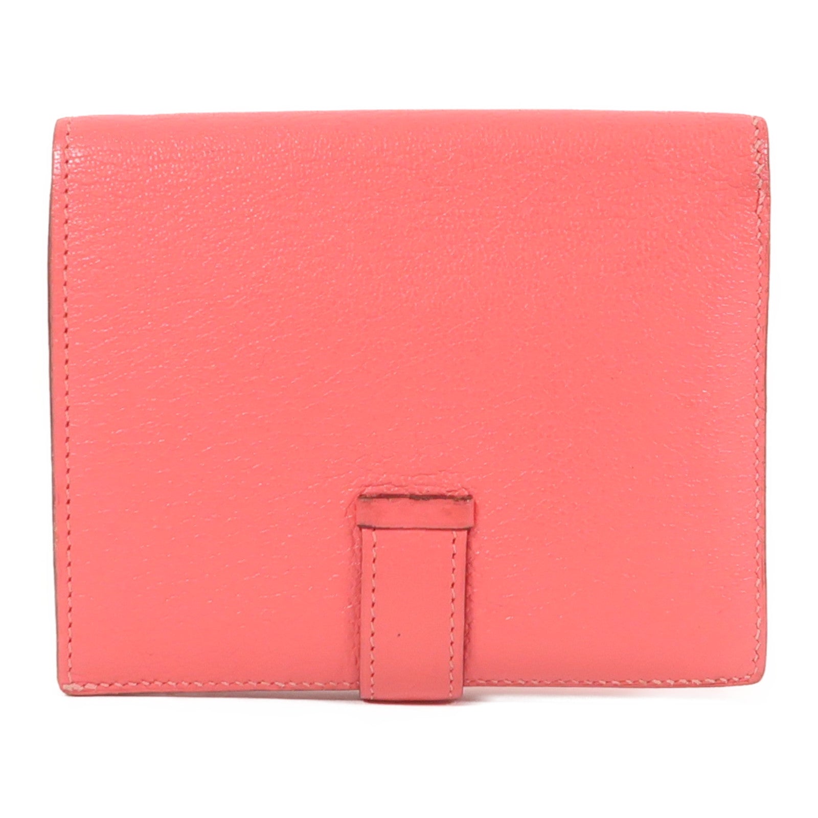 HERMES Chevre皮革Bearn Compact Wallet金扣錢包