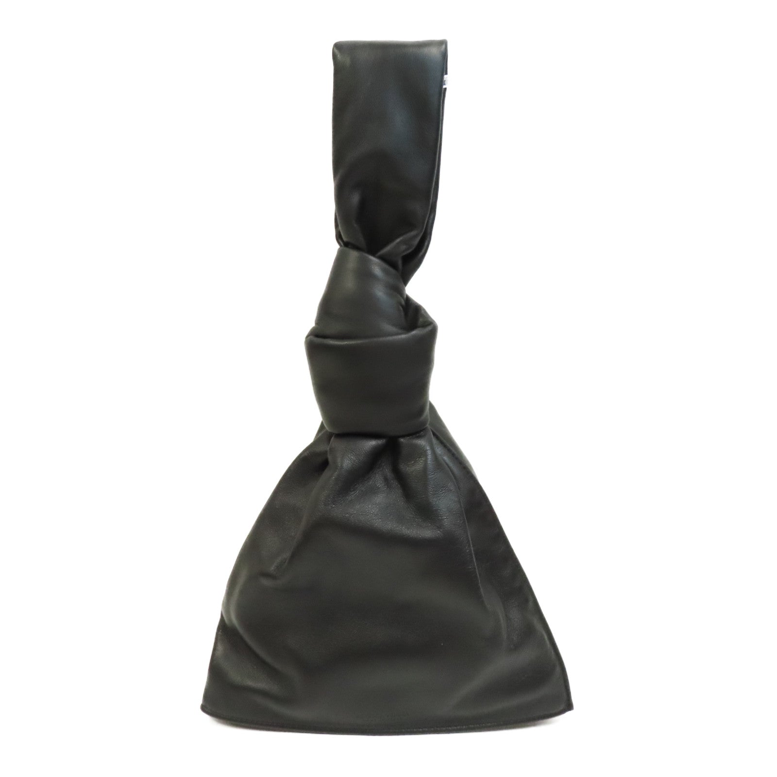 BOTTEGA VENETA 牛皮皮革Twist Mini金扣手挽袋黑色