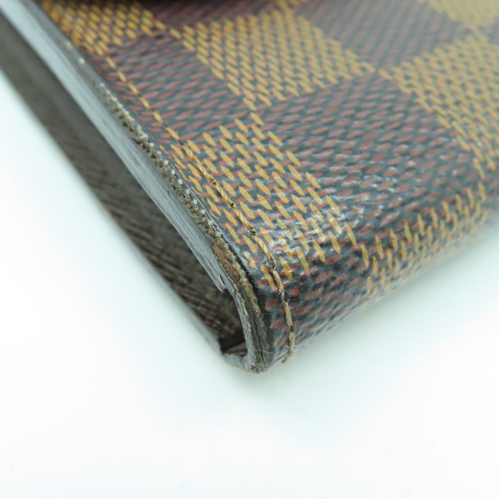 LOUIS VUITTON 【清倉大減價】Damier Ebene Portefeiulle Rose Berry金扣長錢包啡色