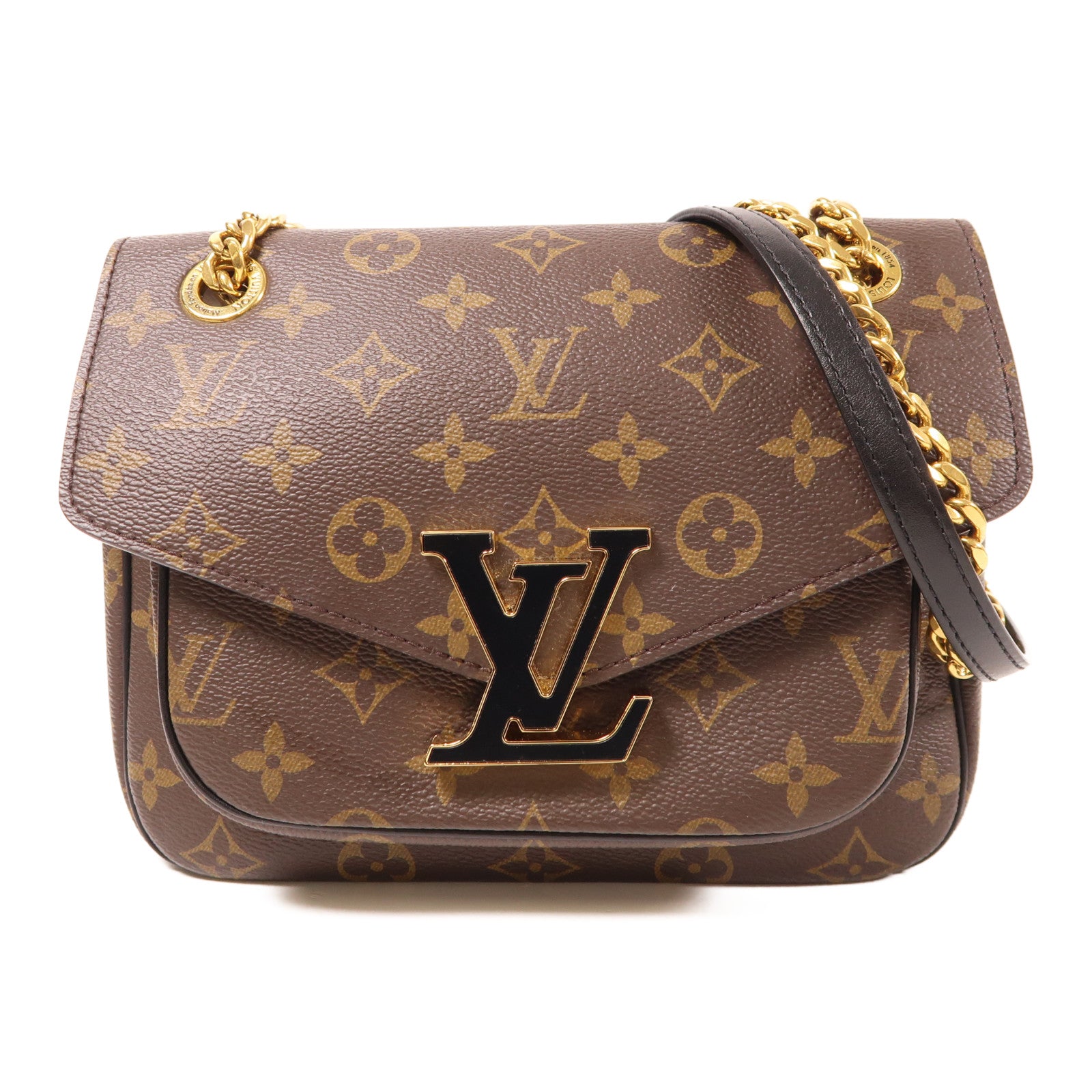 LOUIS VUITTON Monogram Passy金扣肩背袋棕色
